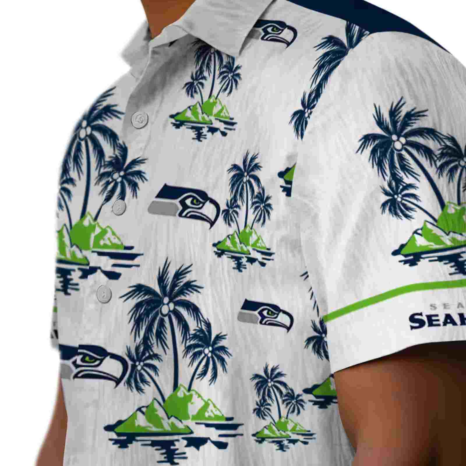 seattle seahawks palm island print blue white hawaiian shirt trendy