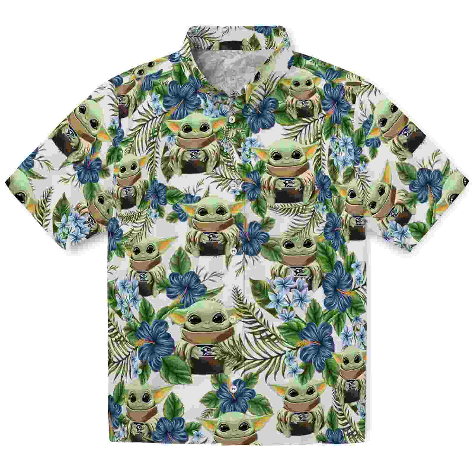 Seattle Seahawks Tropical Yoda Green Hawaiian Shirt