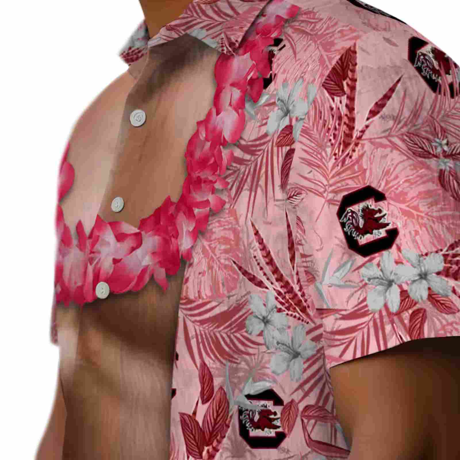 south carolina gamecocks chest illusion garnet hawaiian shirt trendy