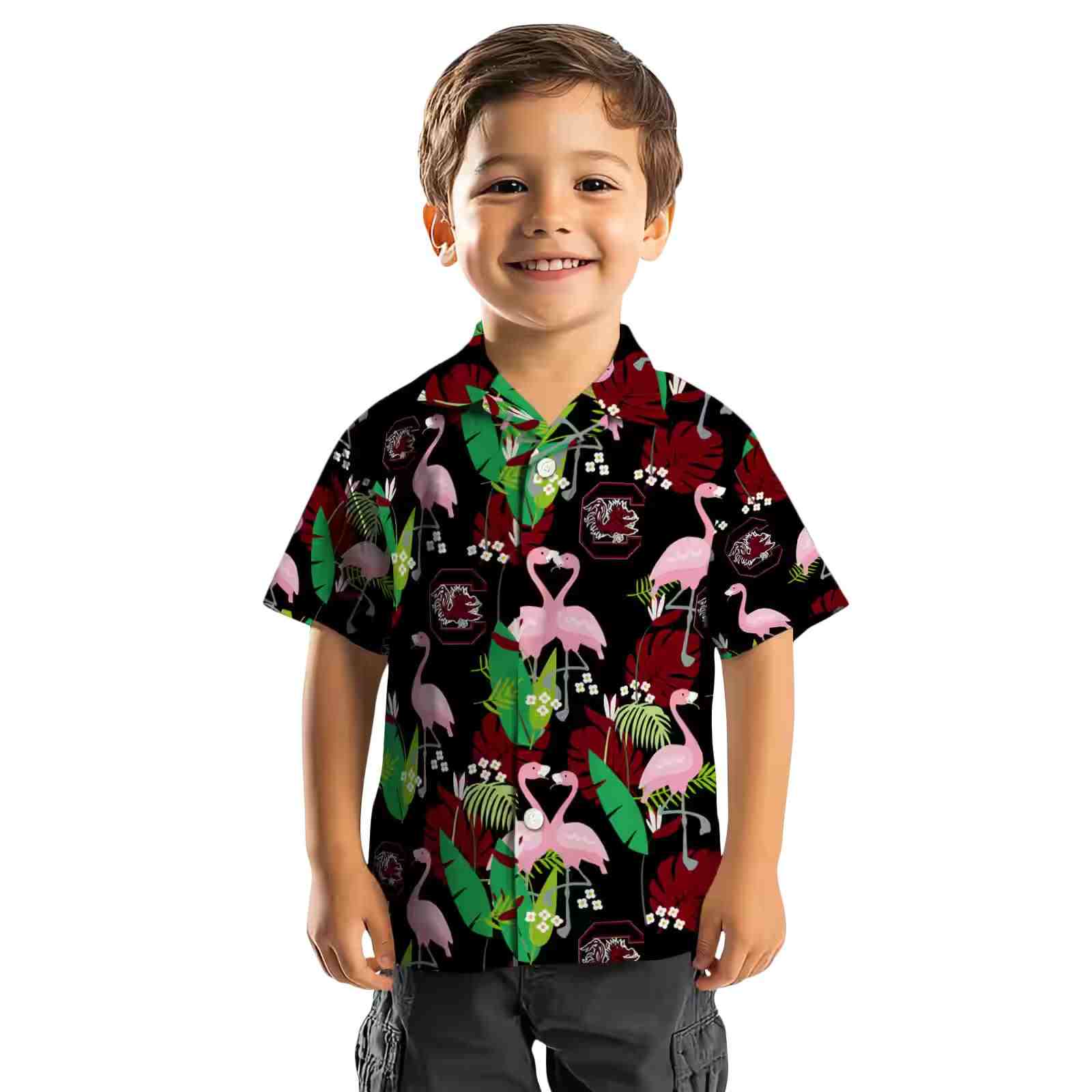 south carolina gamecocks flamingo foliage garnet green hawaiian shirt top rated