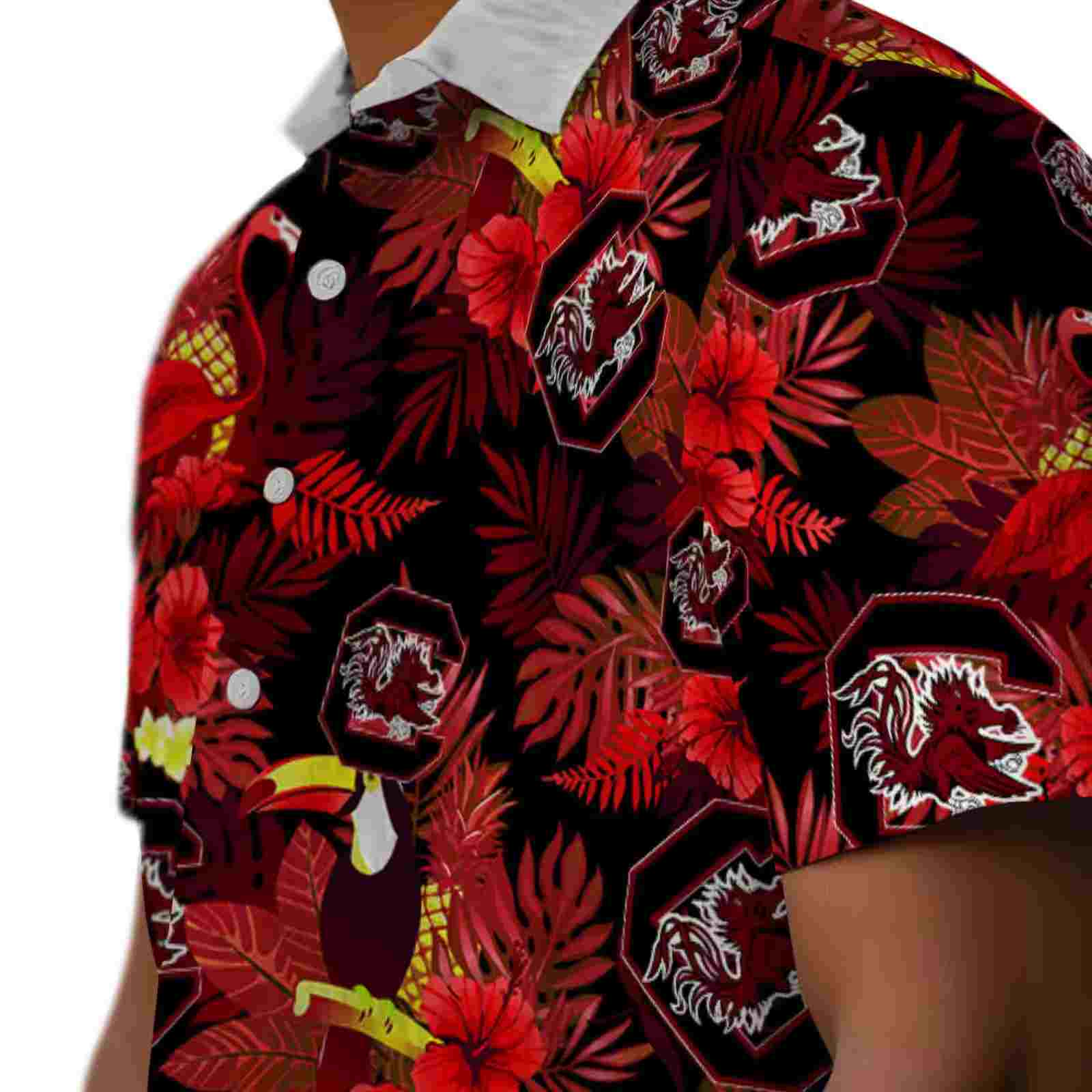 south carolina gamecocks floral toucan garnet red hawaiian shirt trendy