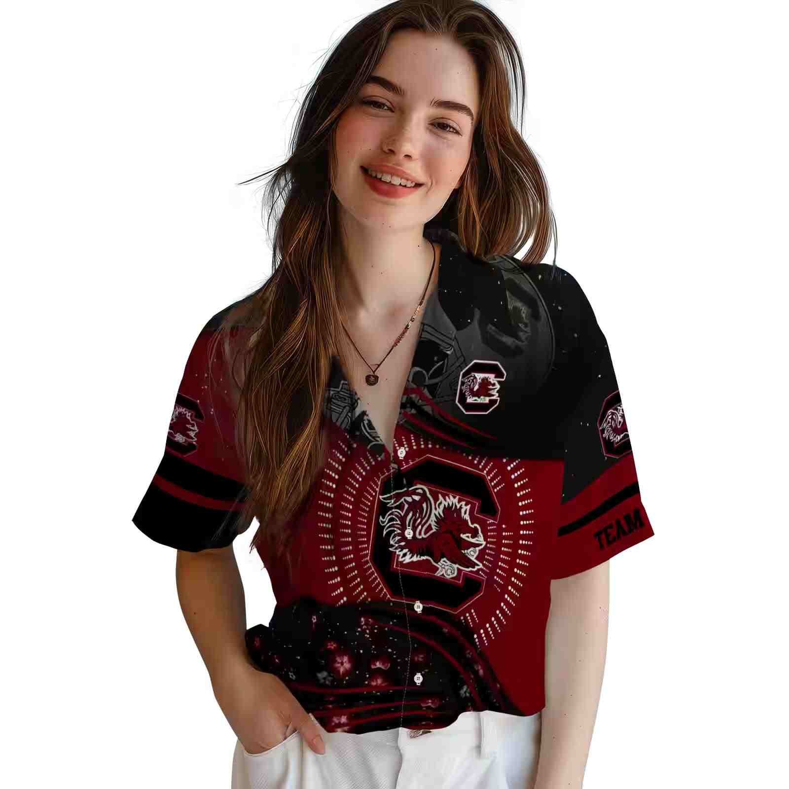 south carolina gamecocks football wave garnet black hawaiian shirt latest model