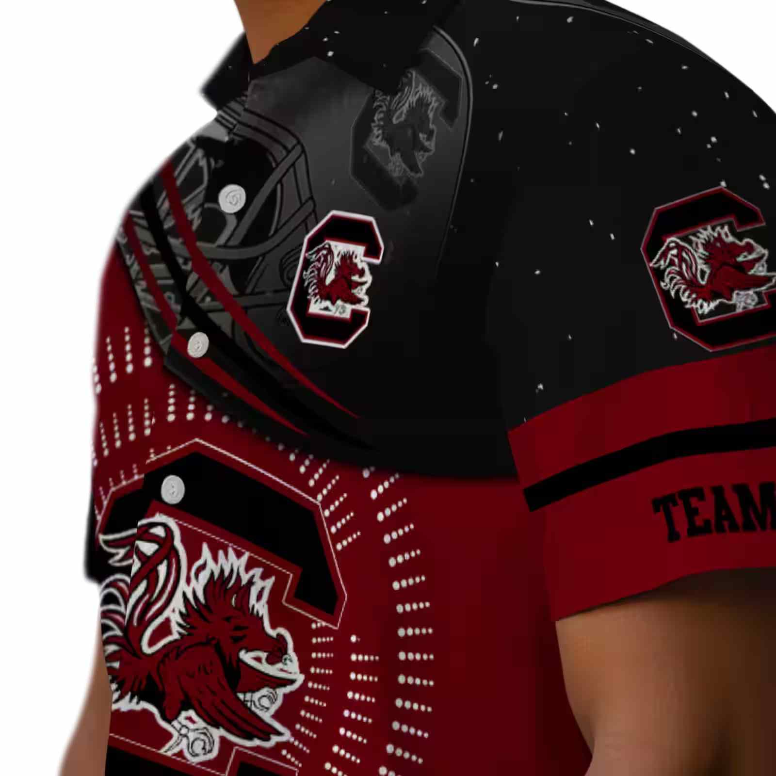 south carolina gamecocks football wave garnet black hawaiian shirt trendy