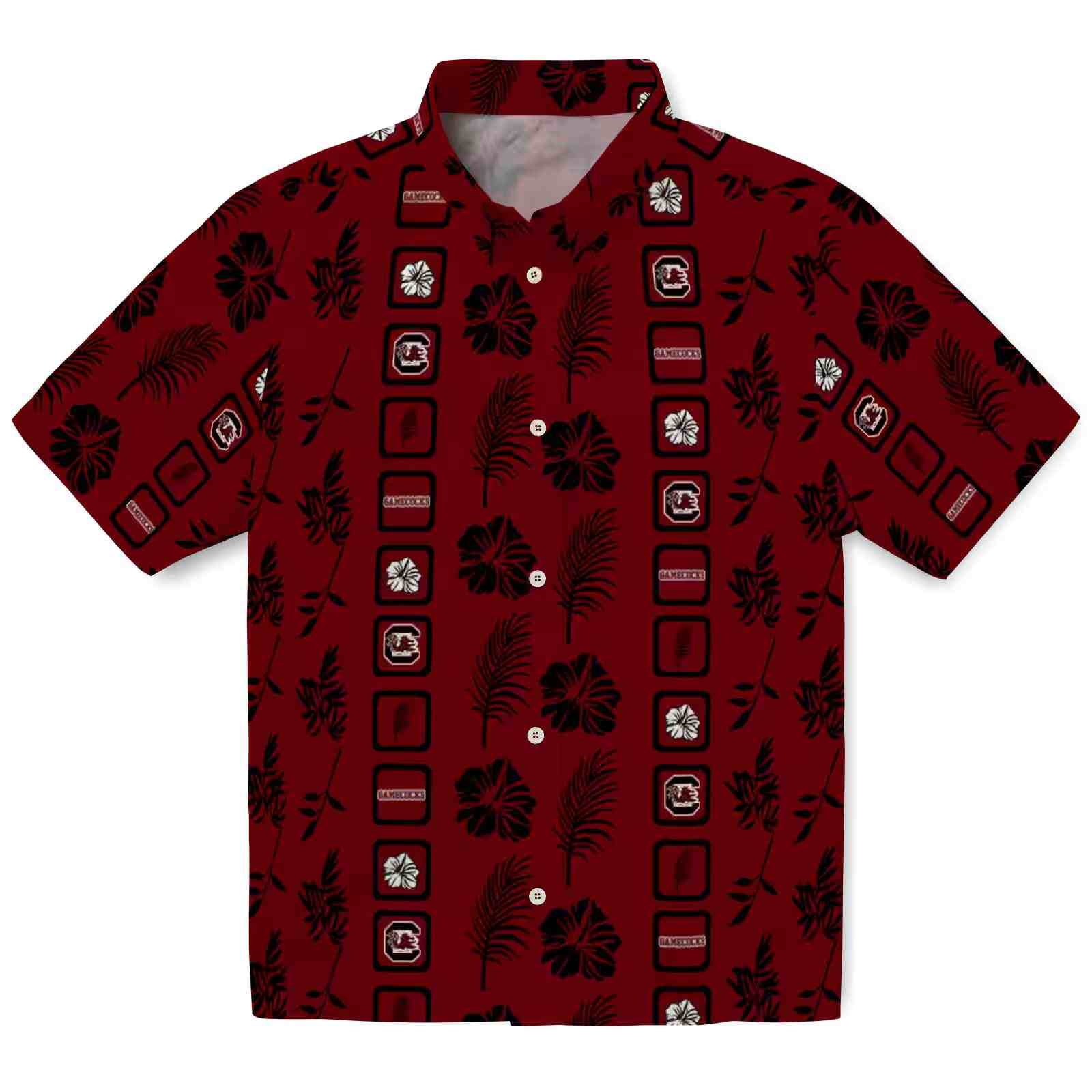 South Carolina Gamecocks Framed Floral Garnet Hawaiian Shirt