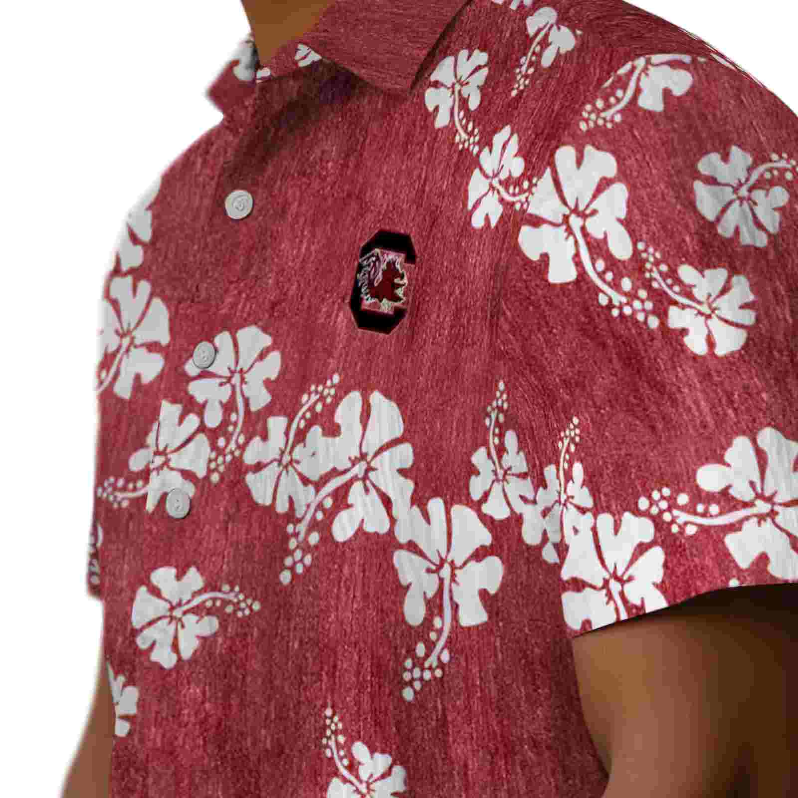 south carolina gamecocks hibiscus clusters garnet hawaiian shirt trendy