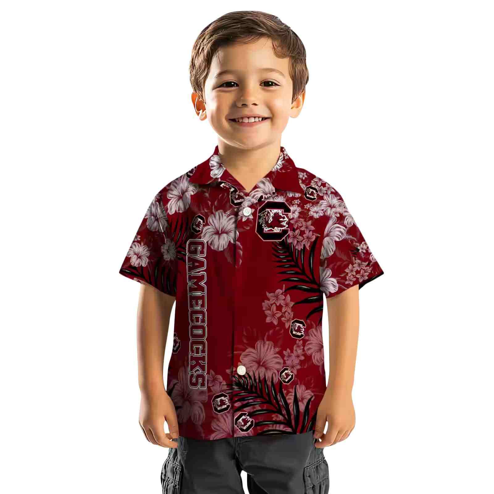 south carolina gamecocks hibiscus print garnet hawaiian shirt top rated