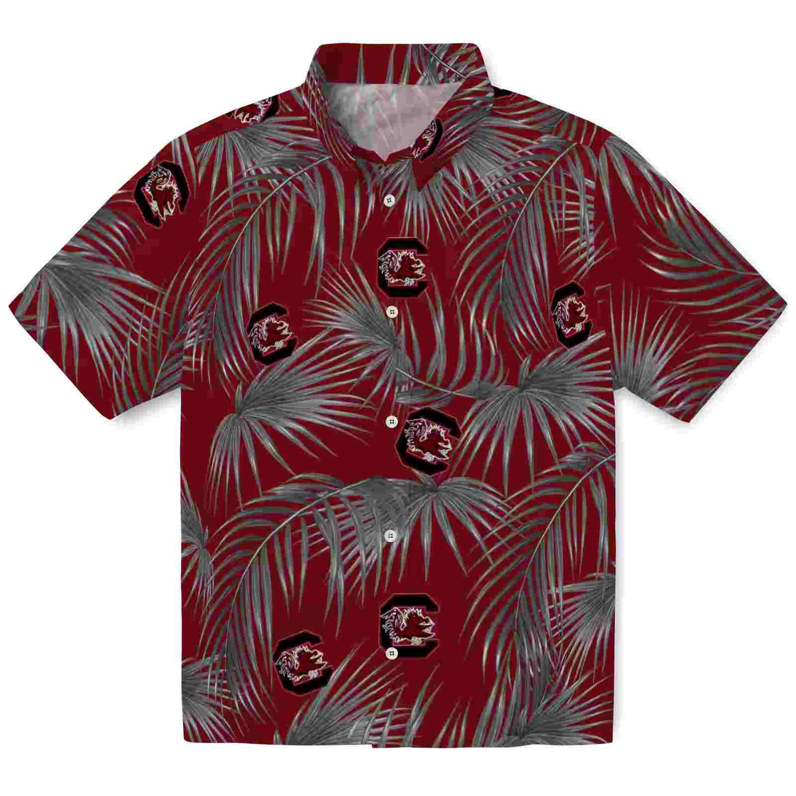 South Carolina Gamecocks Leafy Palms Garnet Hawaiian Shirt