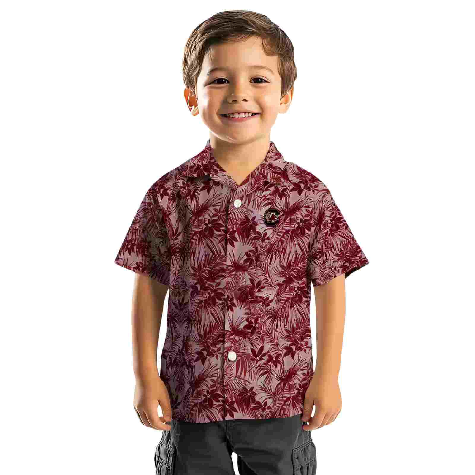 south carolina gamecocks leafy pattern garnet hawaiian shirt top rated