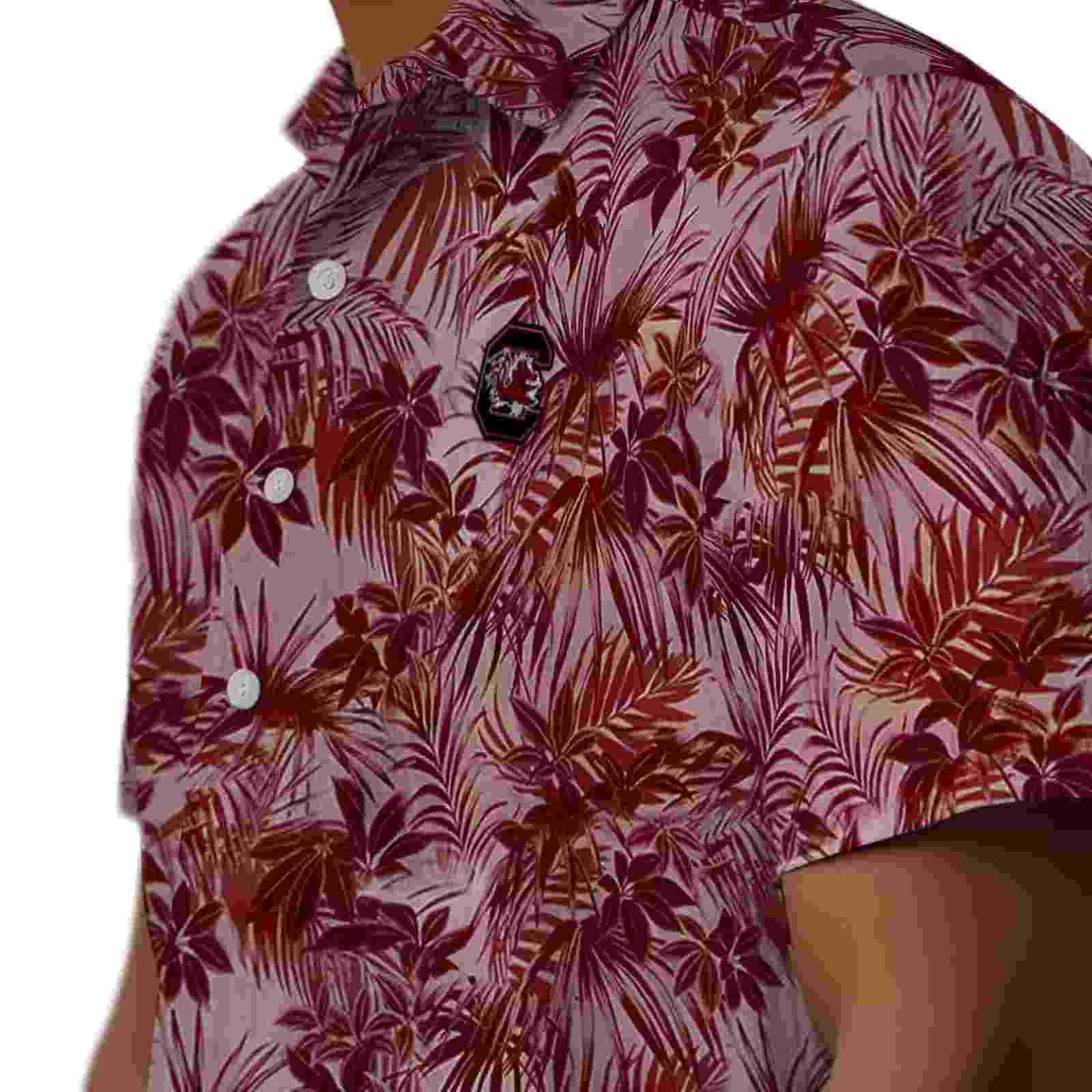 south carolina gamecocks leafy pattern garnet hawaiian shirt trendy