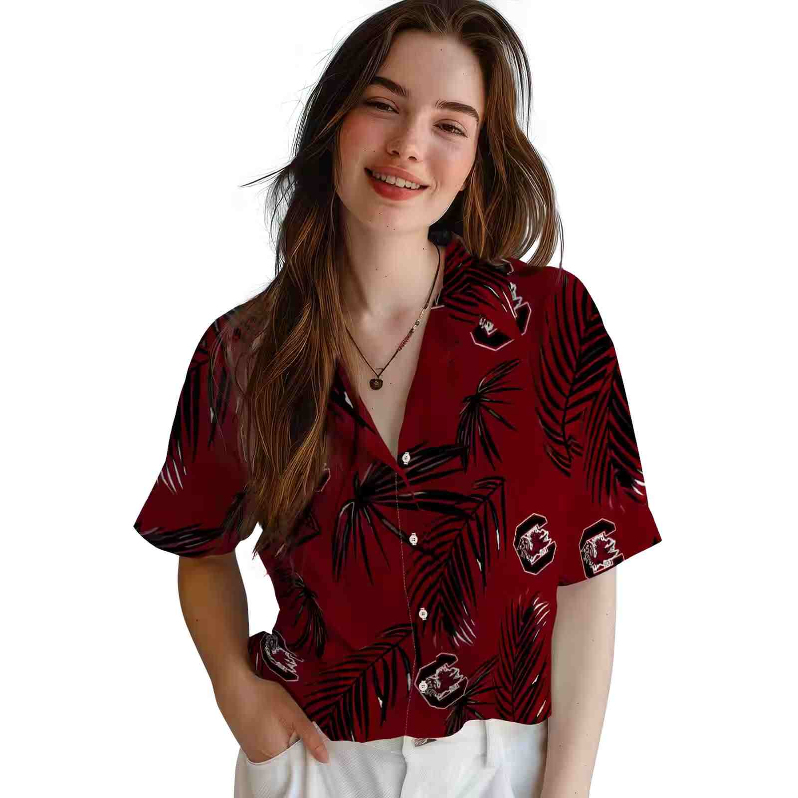 south carolina gamecocks palm leaf garnet hawaiian shirt latest model