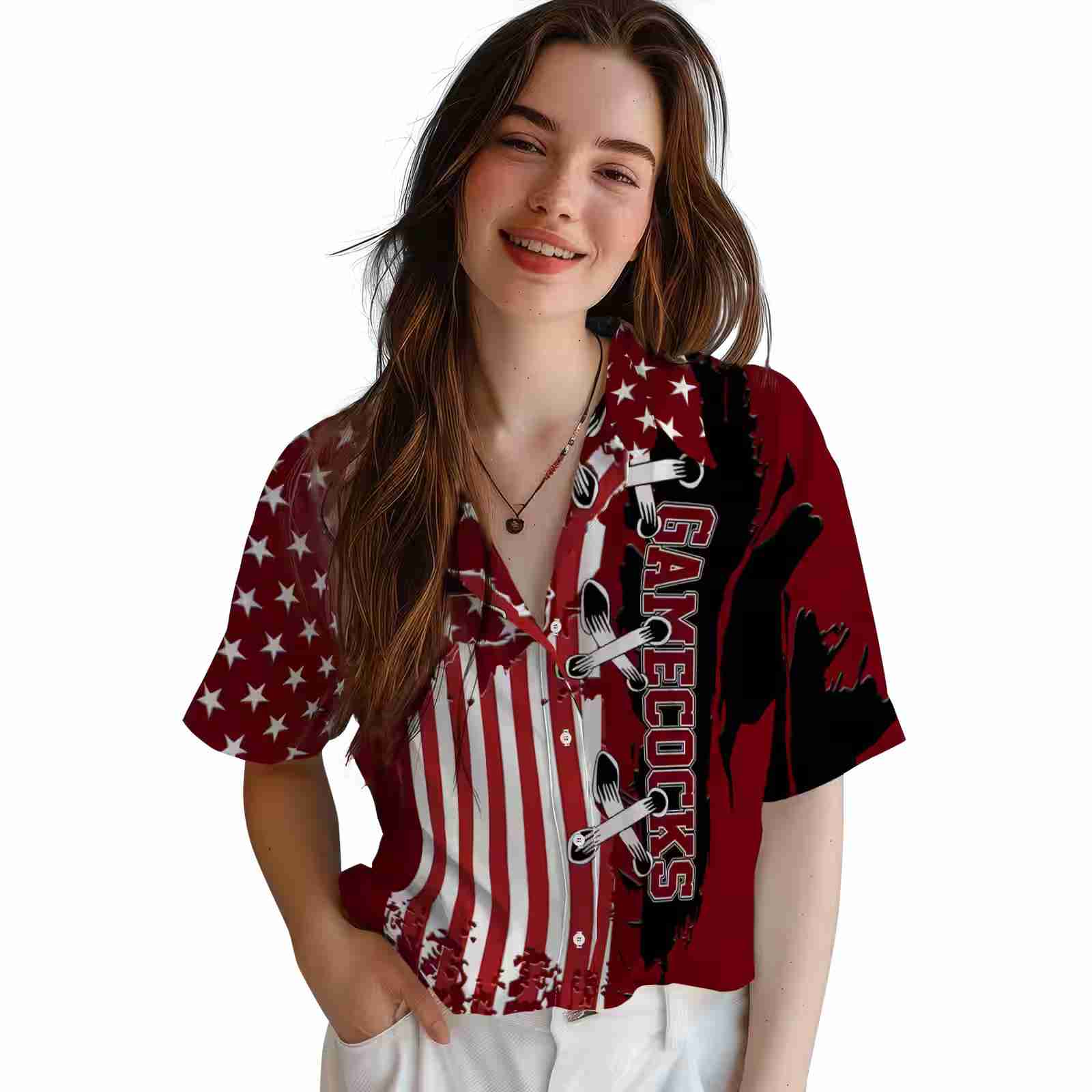 south carolina gamecocks stitched flag garnet hawaiian shirt latest model