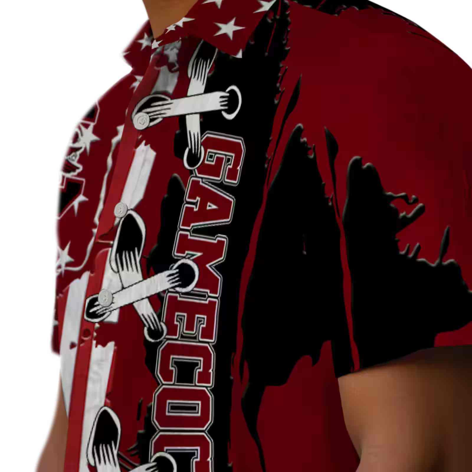 south carolina gamecocks stitched flag garnet hawaiian shirt trendy