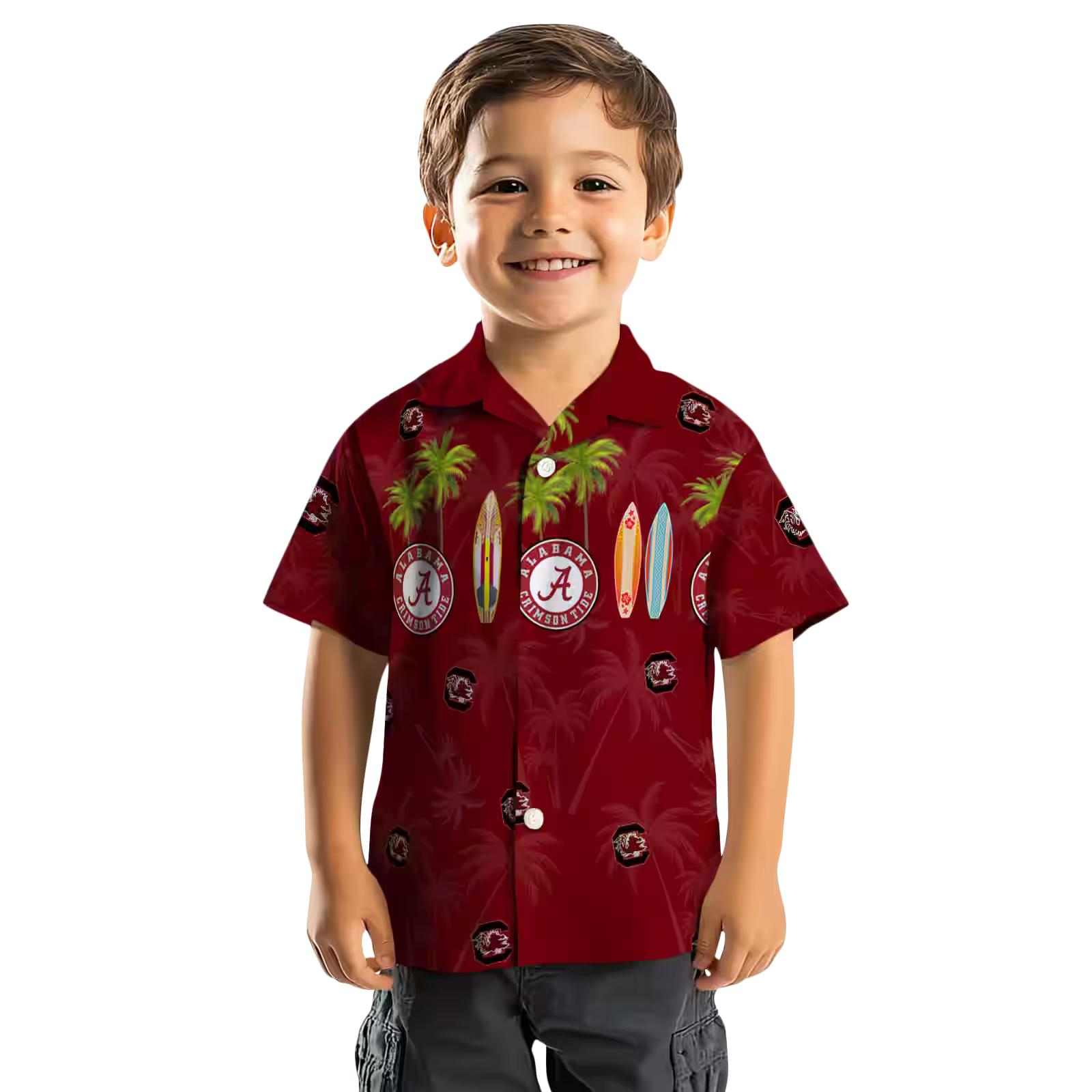 south carolina gamecocks surfboard palm garnet hawaiian shirt top rated