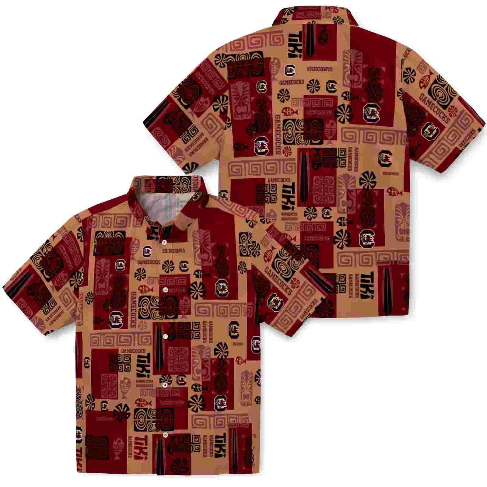 south carolina gamecocks tribal symbols garnet hawaiian shirt high quality