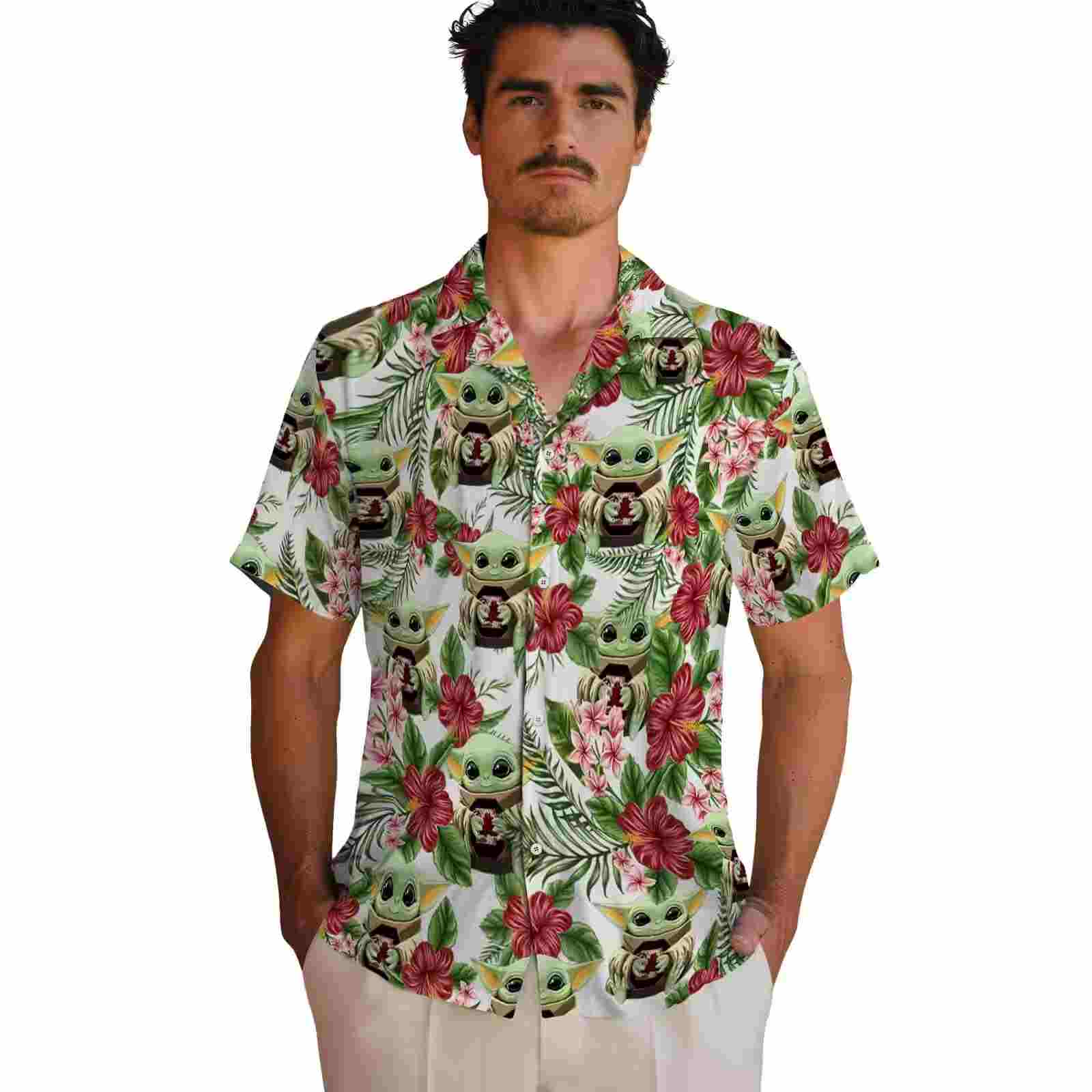 south carolina gamecocks tropical yoda green hawaiian shirt fashion forward