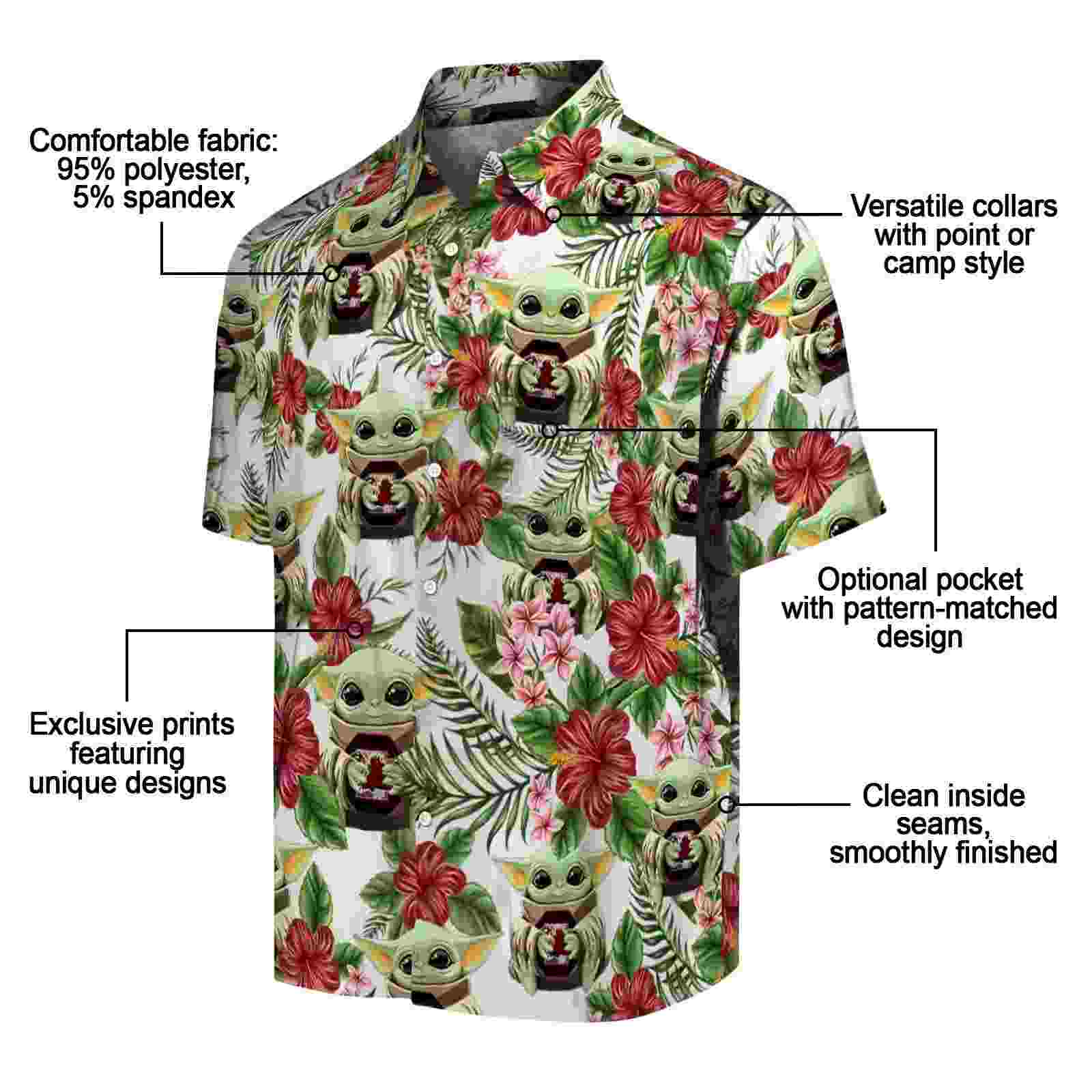 south carolina gamecocks tropical yoda green hawaiian shirt new arrival