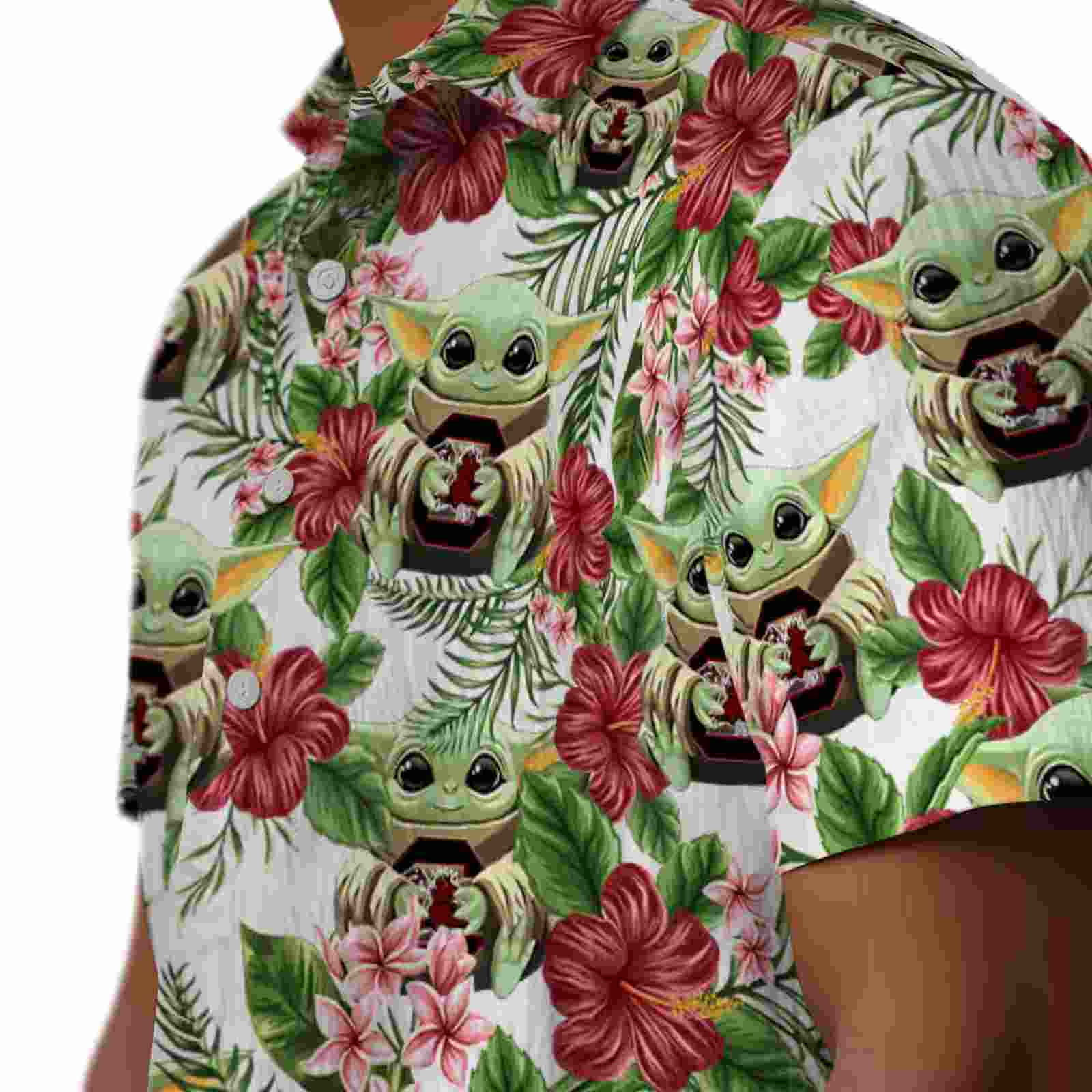 south carolina gamecocks tropical yoda green hawaiian shirt trendy