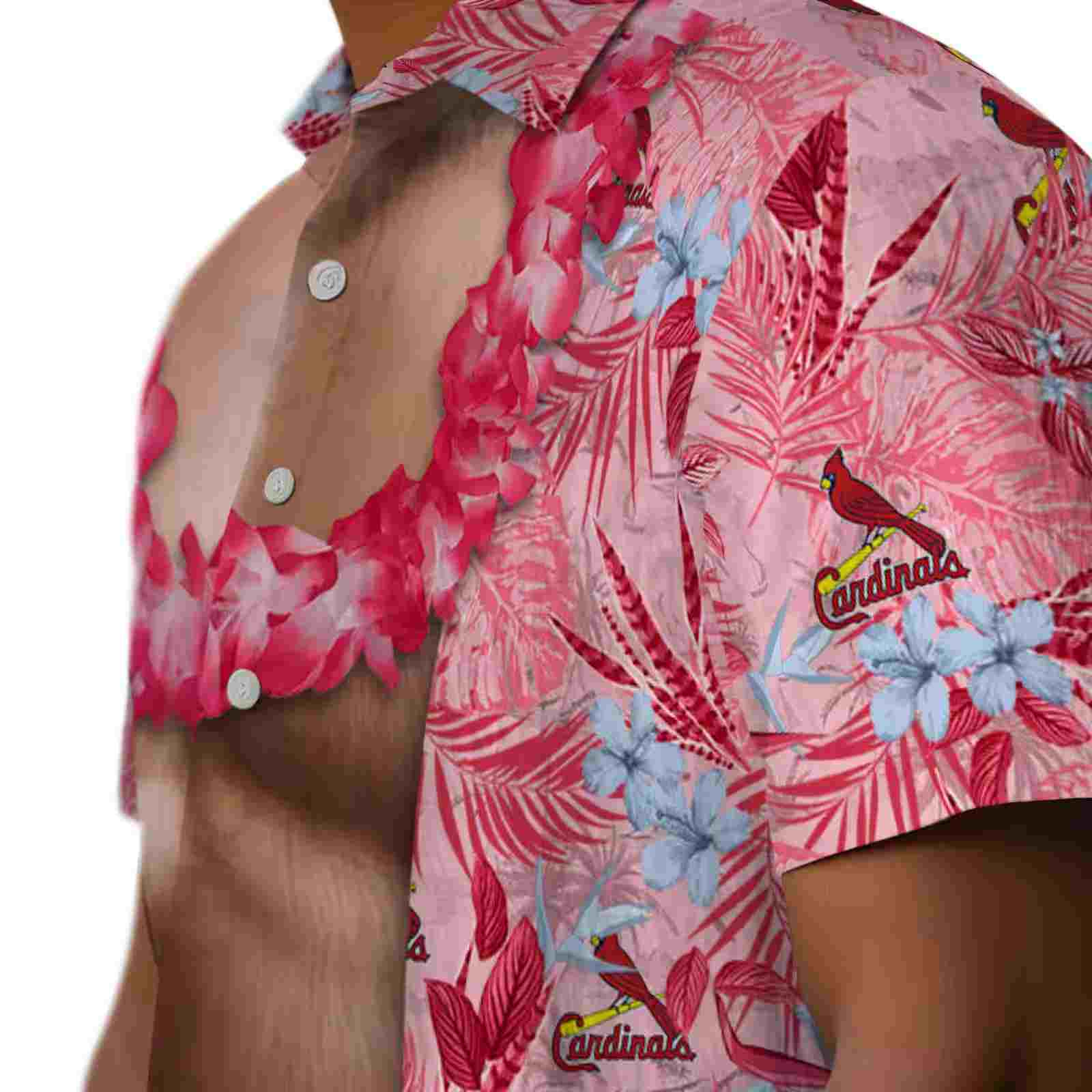 st louis cardinals chest illusion red hawaiian shirt trendy