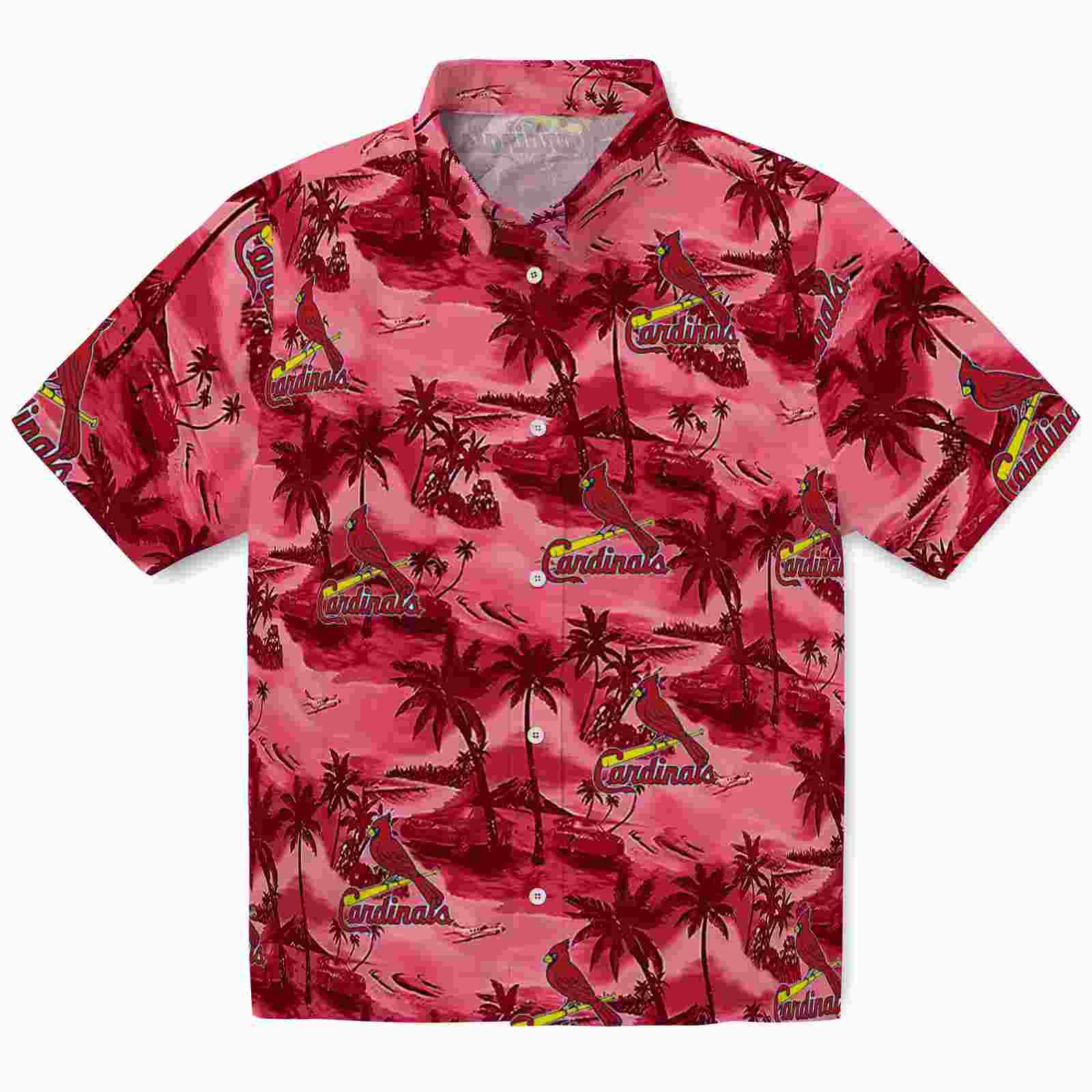 St. Louis Cardinals Coastal Palms Red Hawaiian Shirt