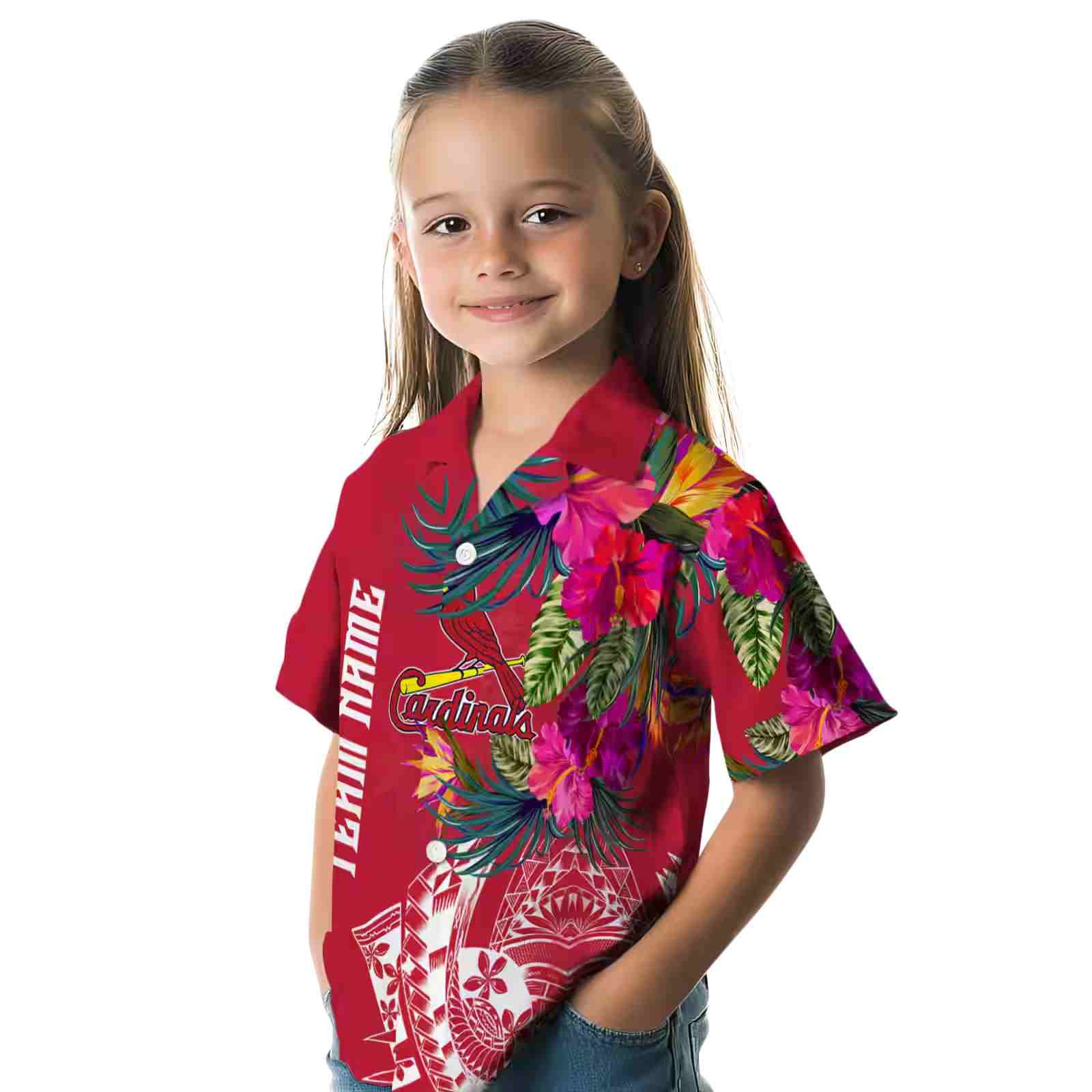 st louis cardinals floral polynesian red hawaiian shirt premium grade