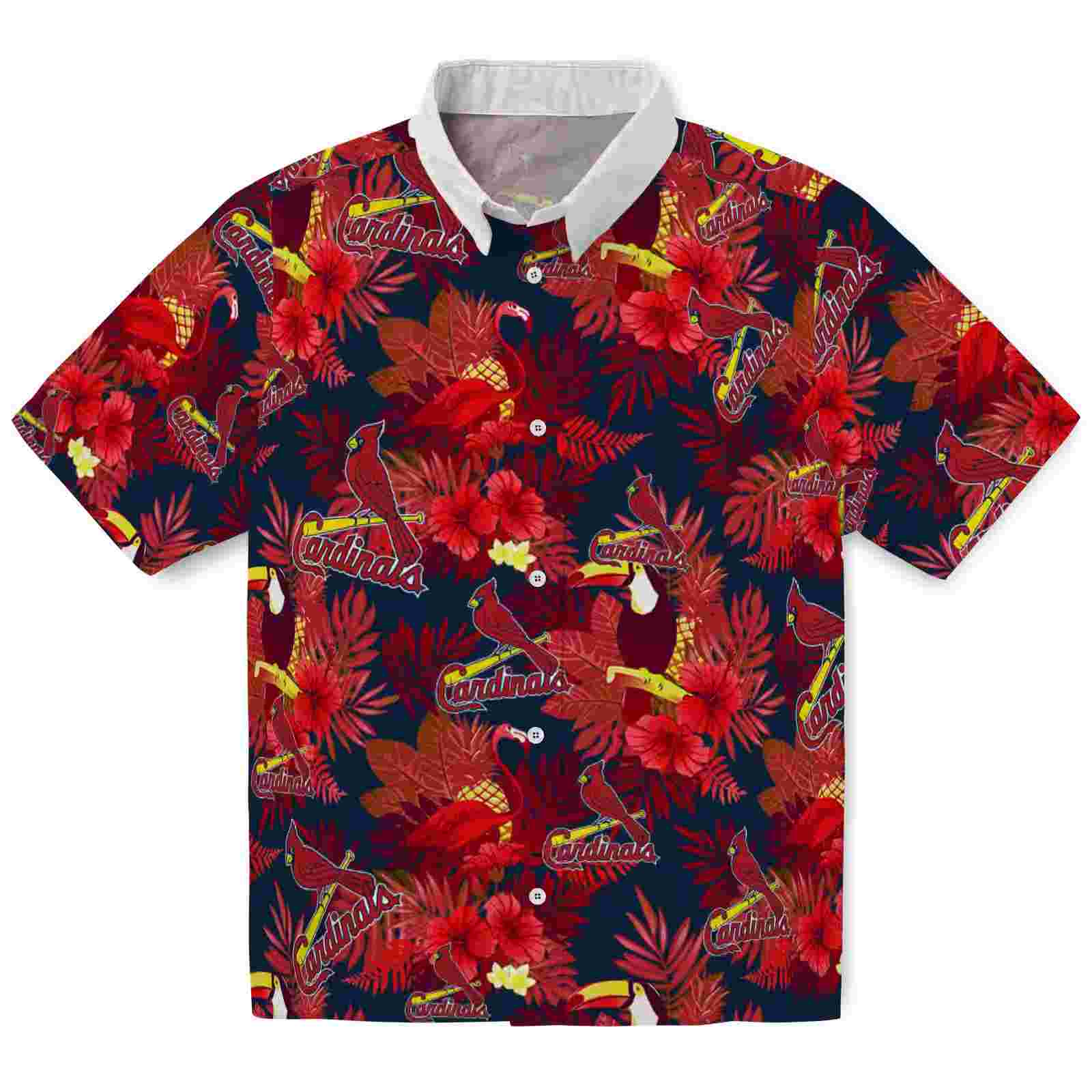 St. Louis Cardinals Floral Toucan Red Hawaiian Shirt