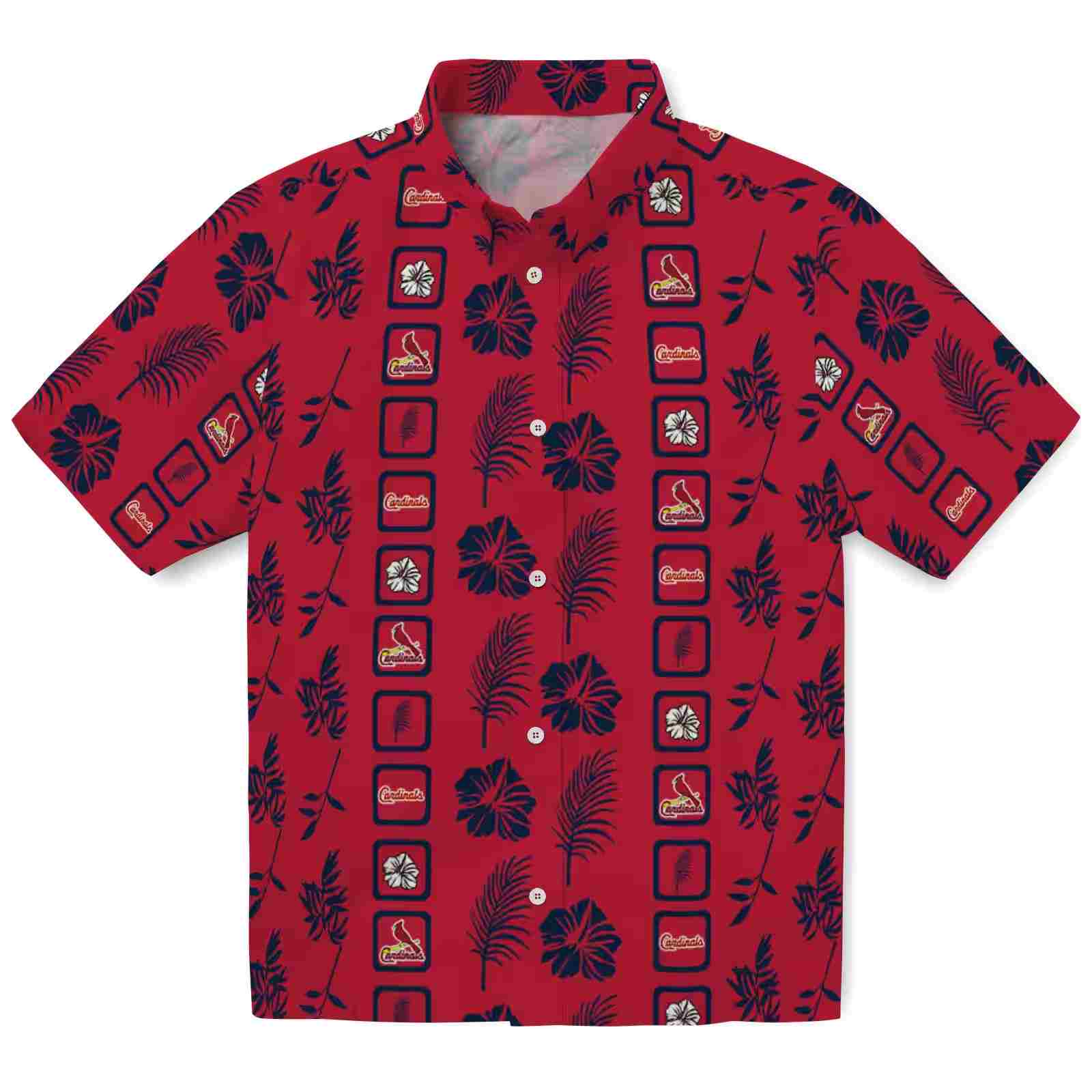 St. Louis Cardinals Framed Floral Red Hawaiian Shirt