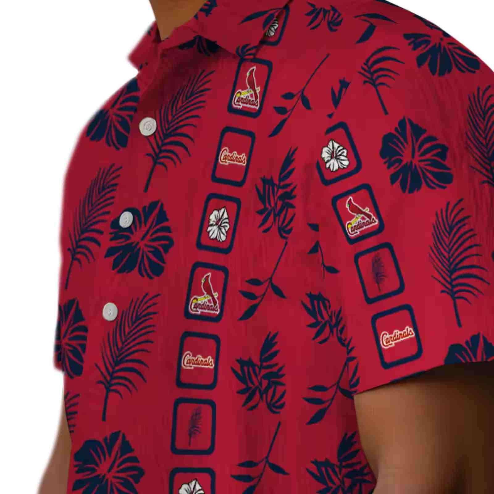 st louis cardinals framed floral red hawaiian shirt trendy