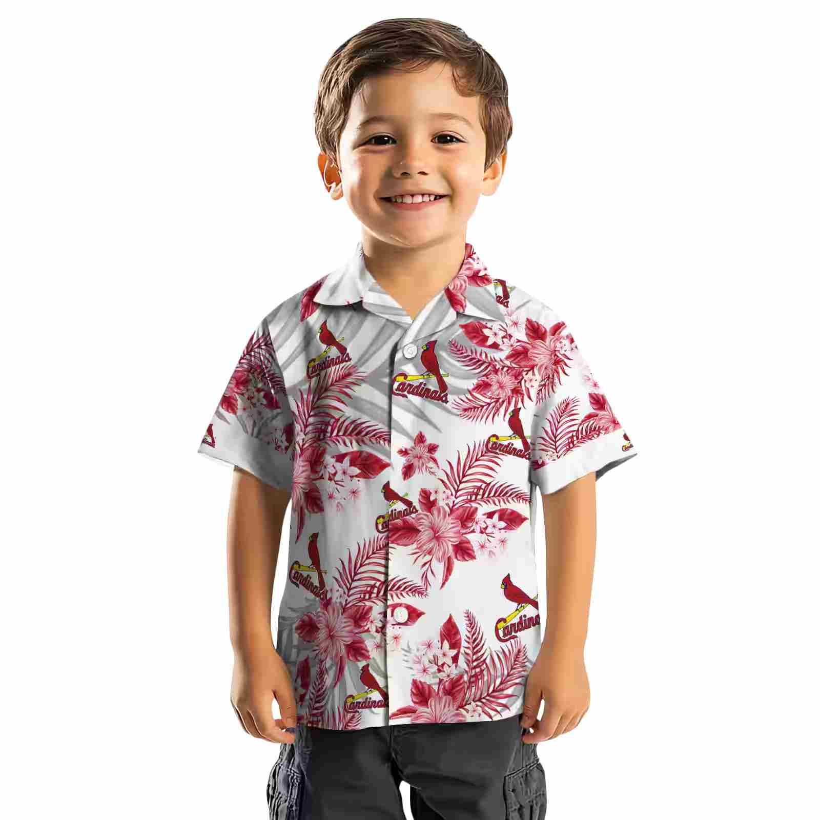 st louis cardinals hibiscus palm leaves red white hawaiian shirt top rated