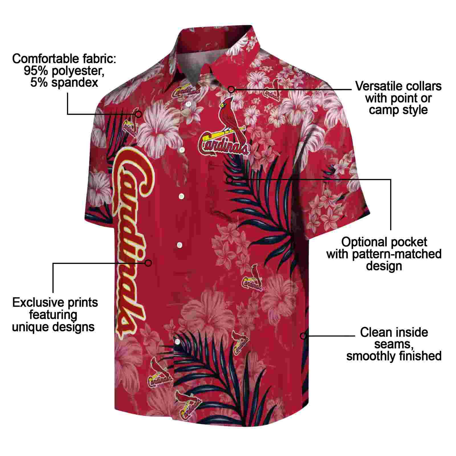 st louis cardinals hibiscus print red hawaiian shirt new arrival