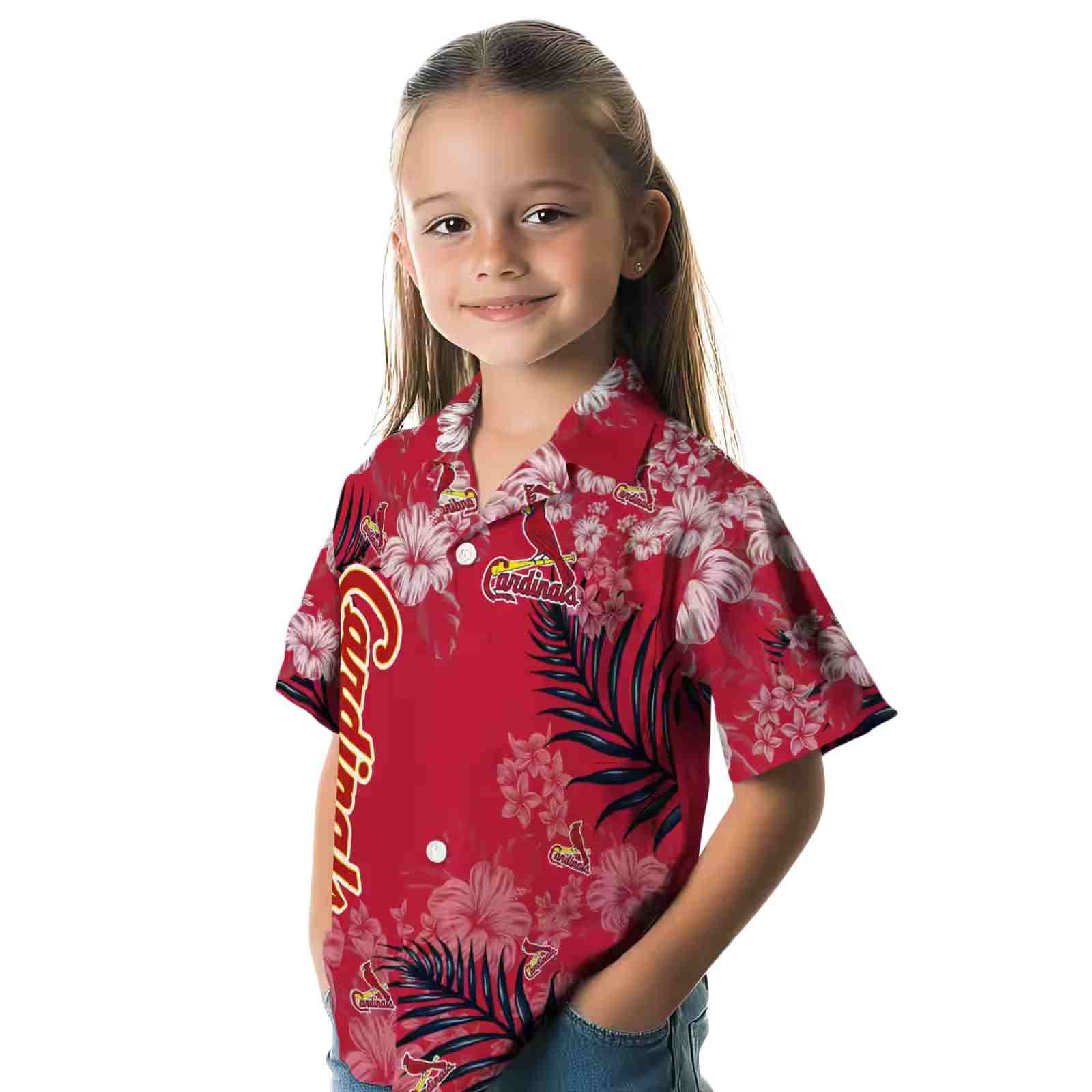 st louis cardinals hibiscus print red hawaiian shirt premium grade