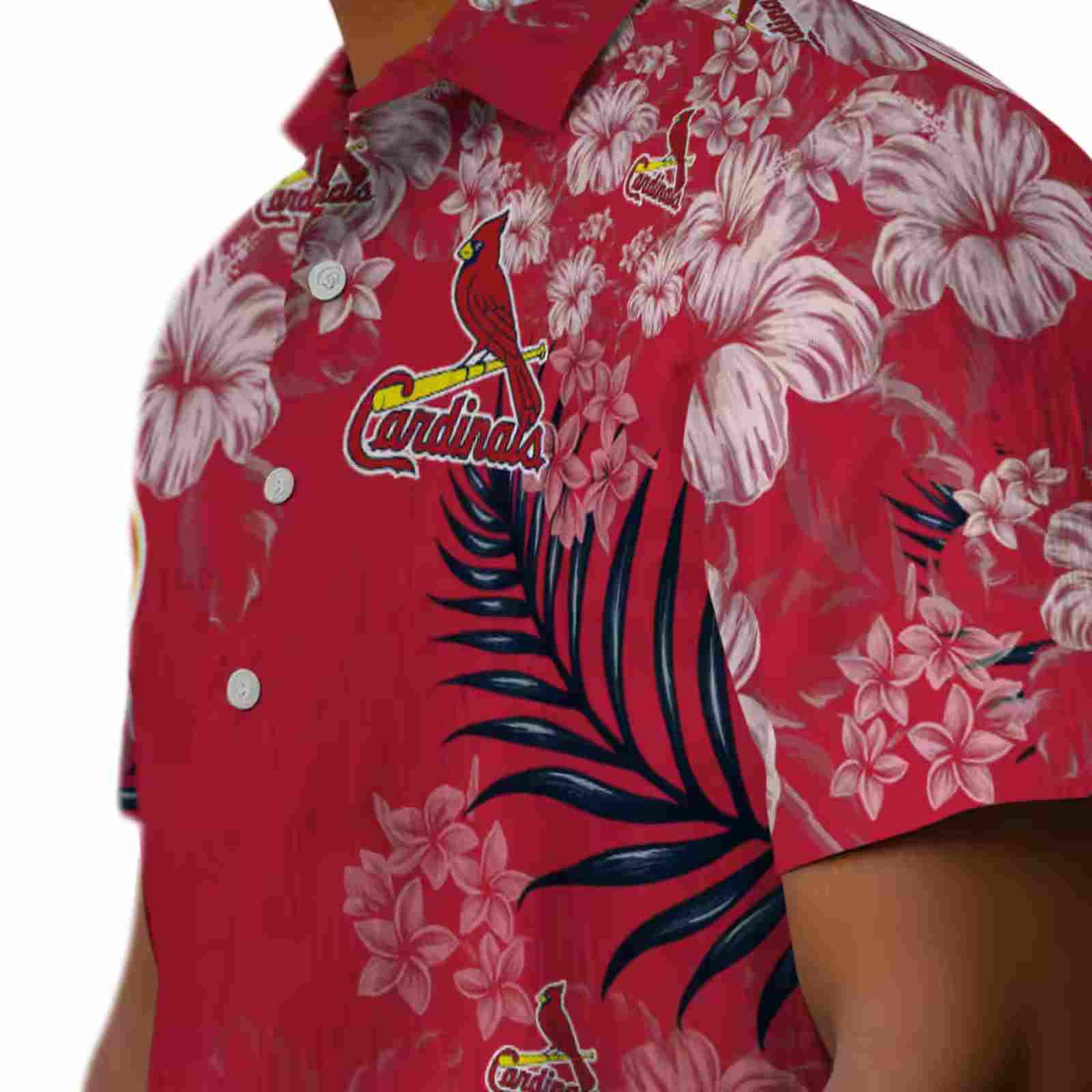 st louis cardinals hibiscus print red hawaiian shirt trendy