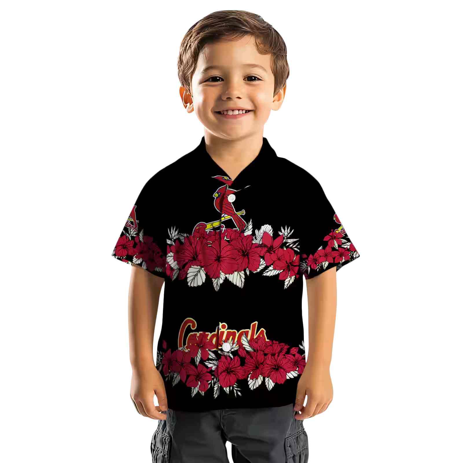 st louis cardinals hibiscus stripe red black hawaiian shirt top rated