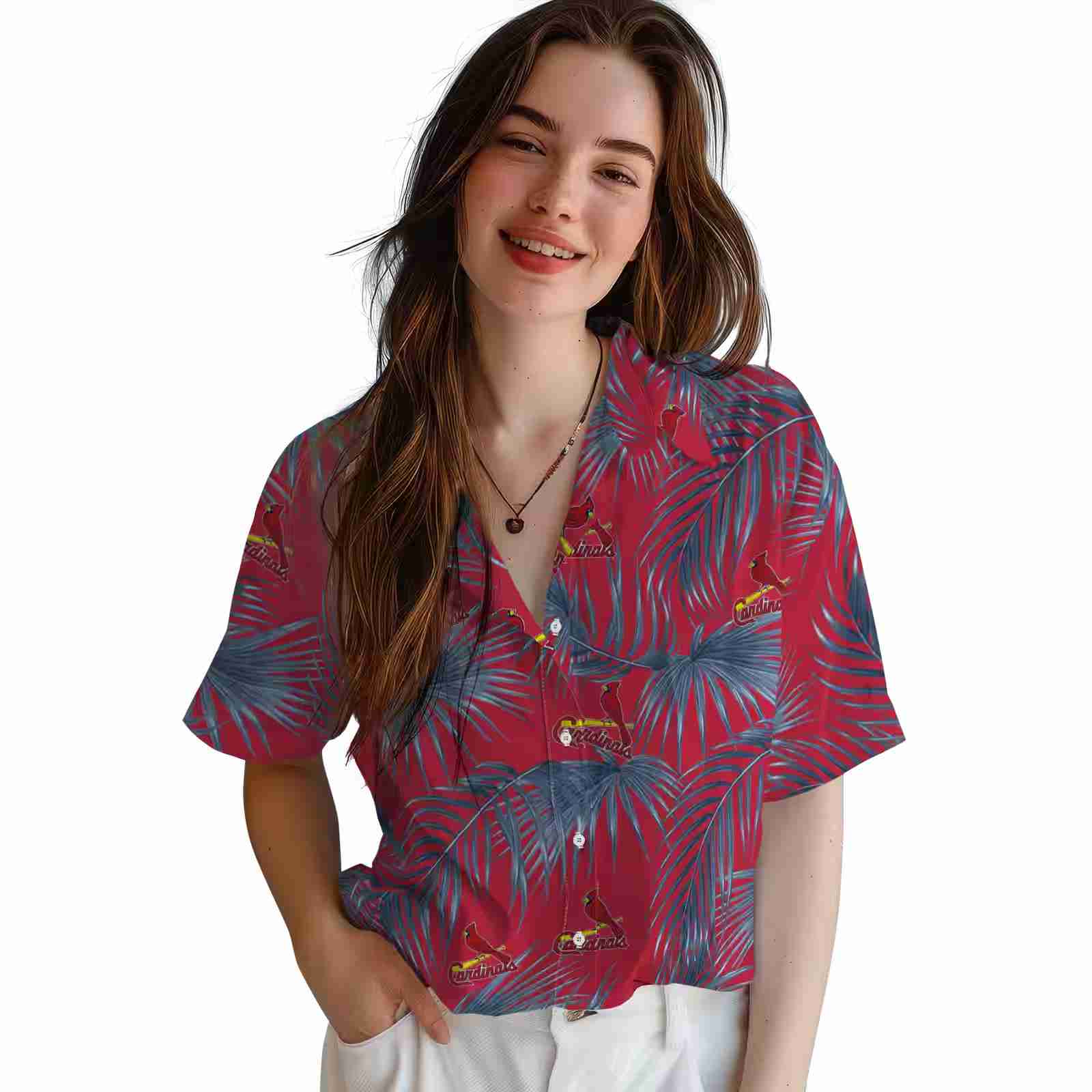 st louis cardinals leafy palms red hawaiian shirt latest model