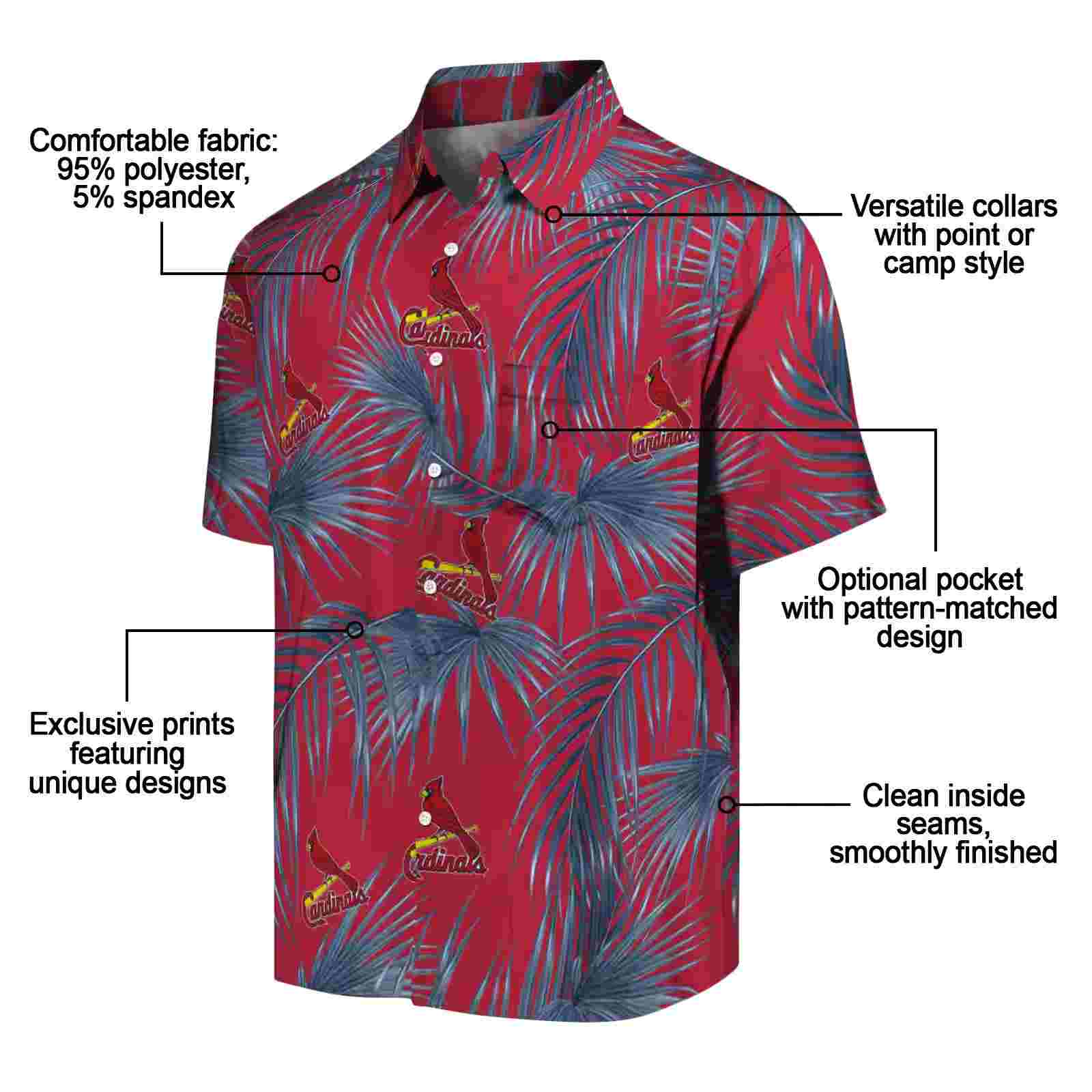 st louis cardinals leafy palms red hawaiian shirt new arrival