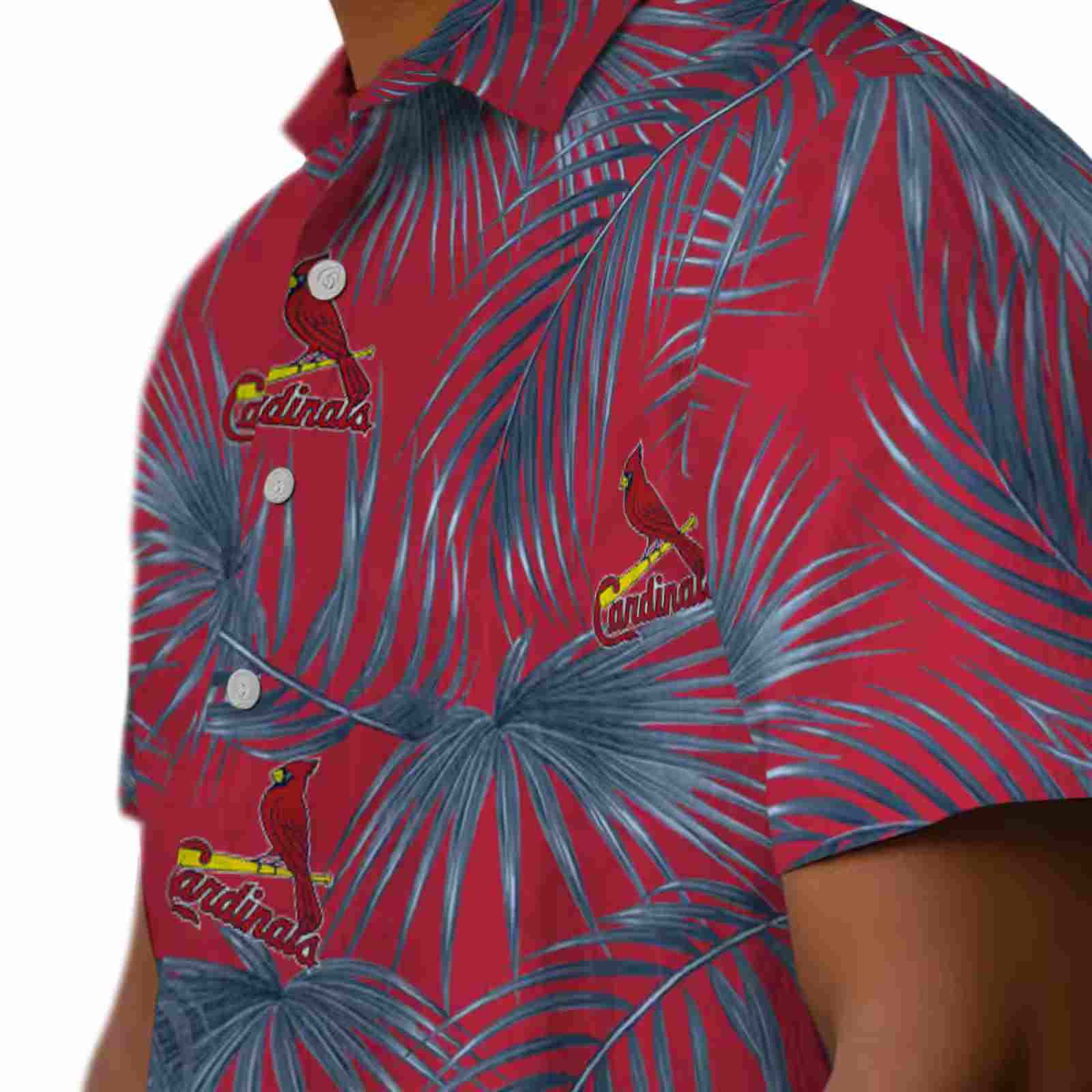 st louis cardinals leafy palms red hawaiian shirt trendy