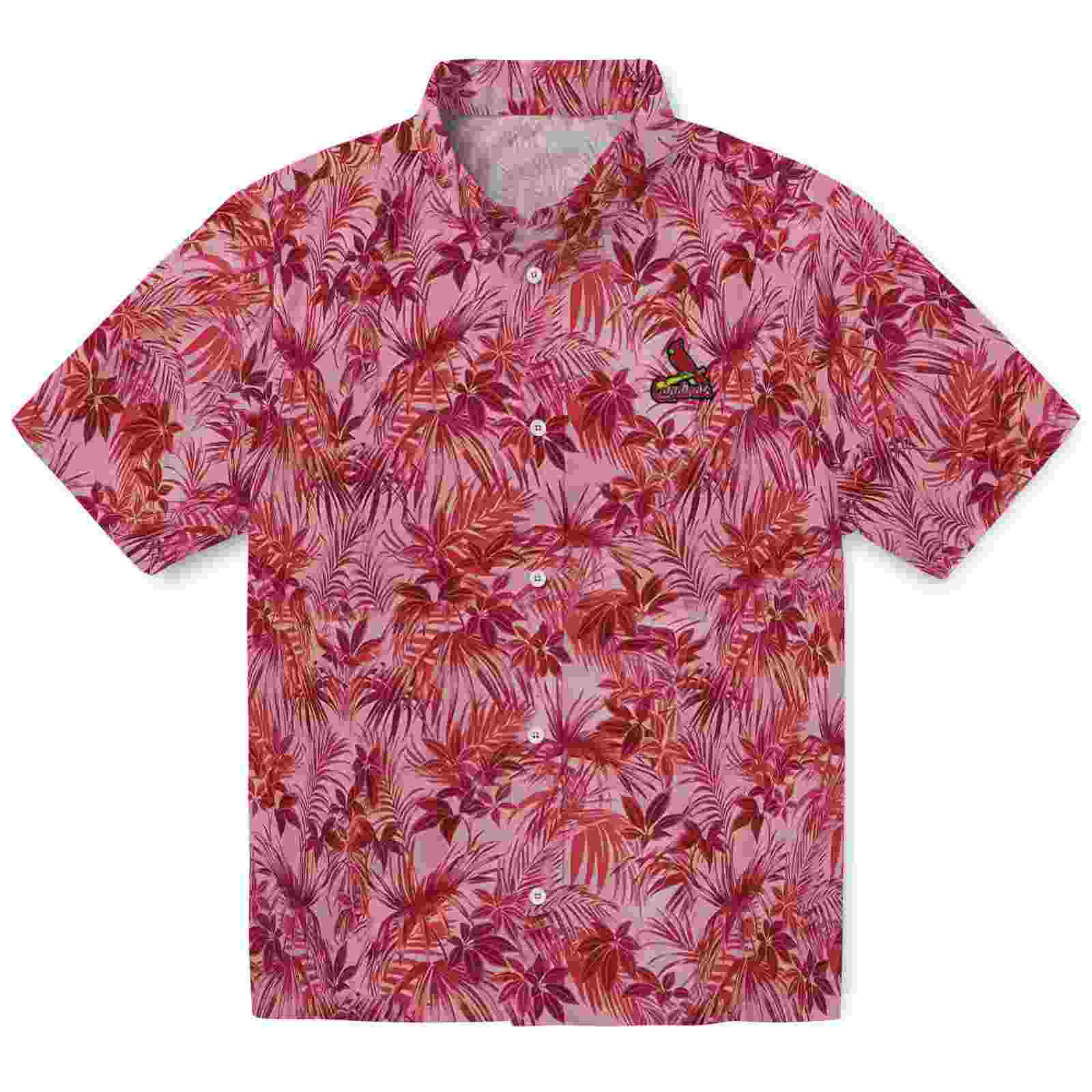 St. Louis Cardinals Leafy Pattern Red Hawaiian Shirt