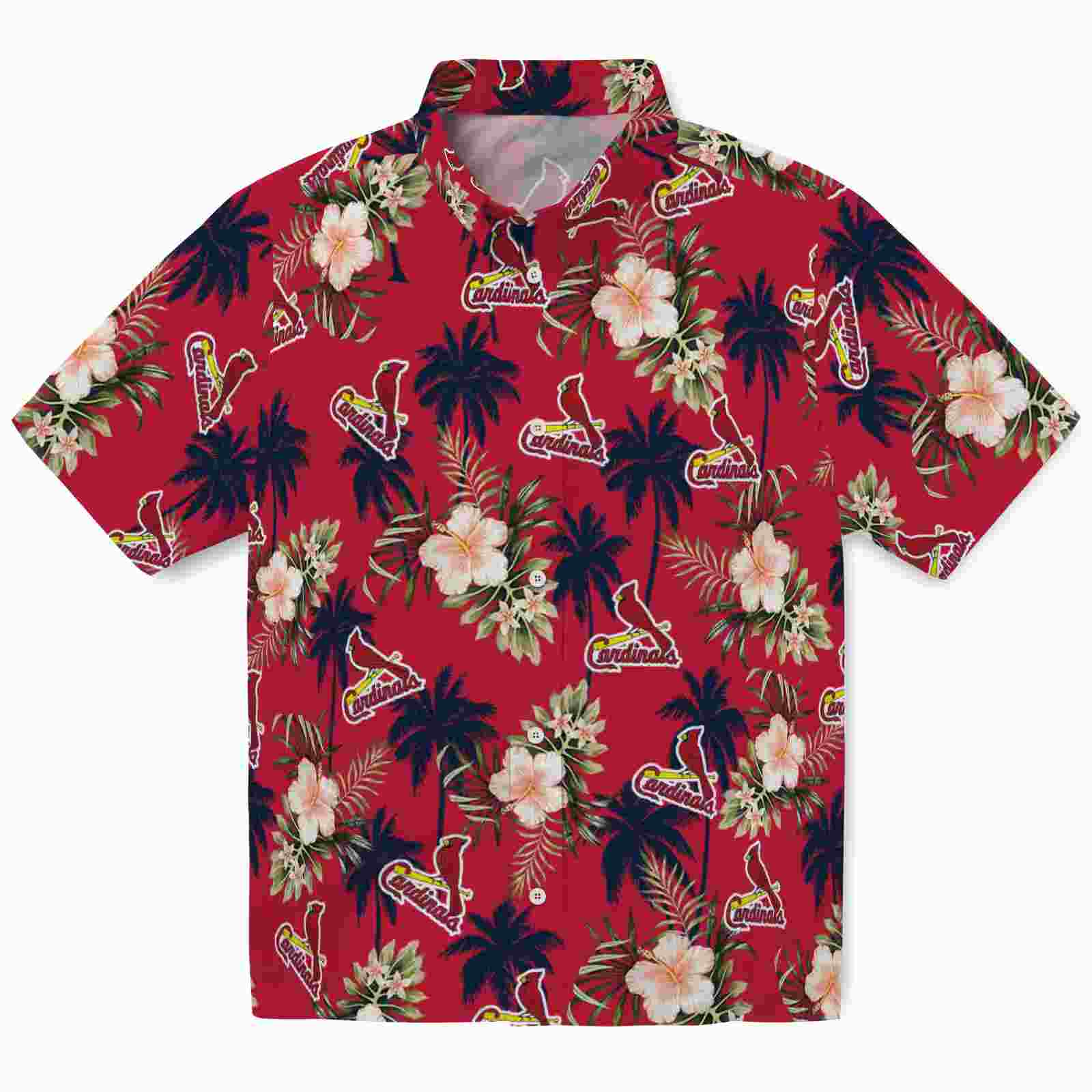 St. Louis Cardinals Palm Tree Flower Red Hawaiian Shirt