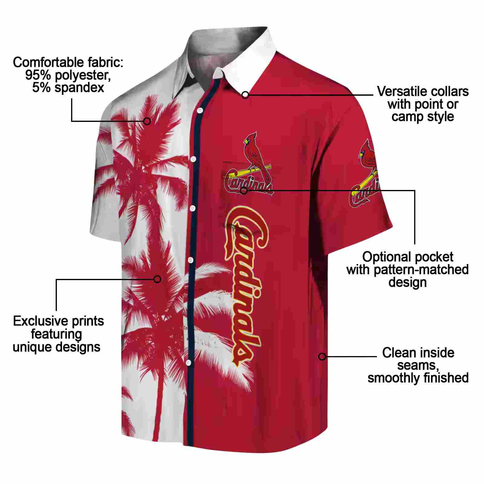 st louis cardinals palm trees red white hawaiian shirt new arrival