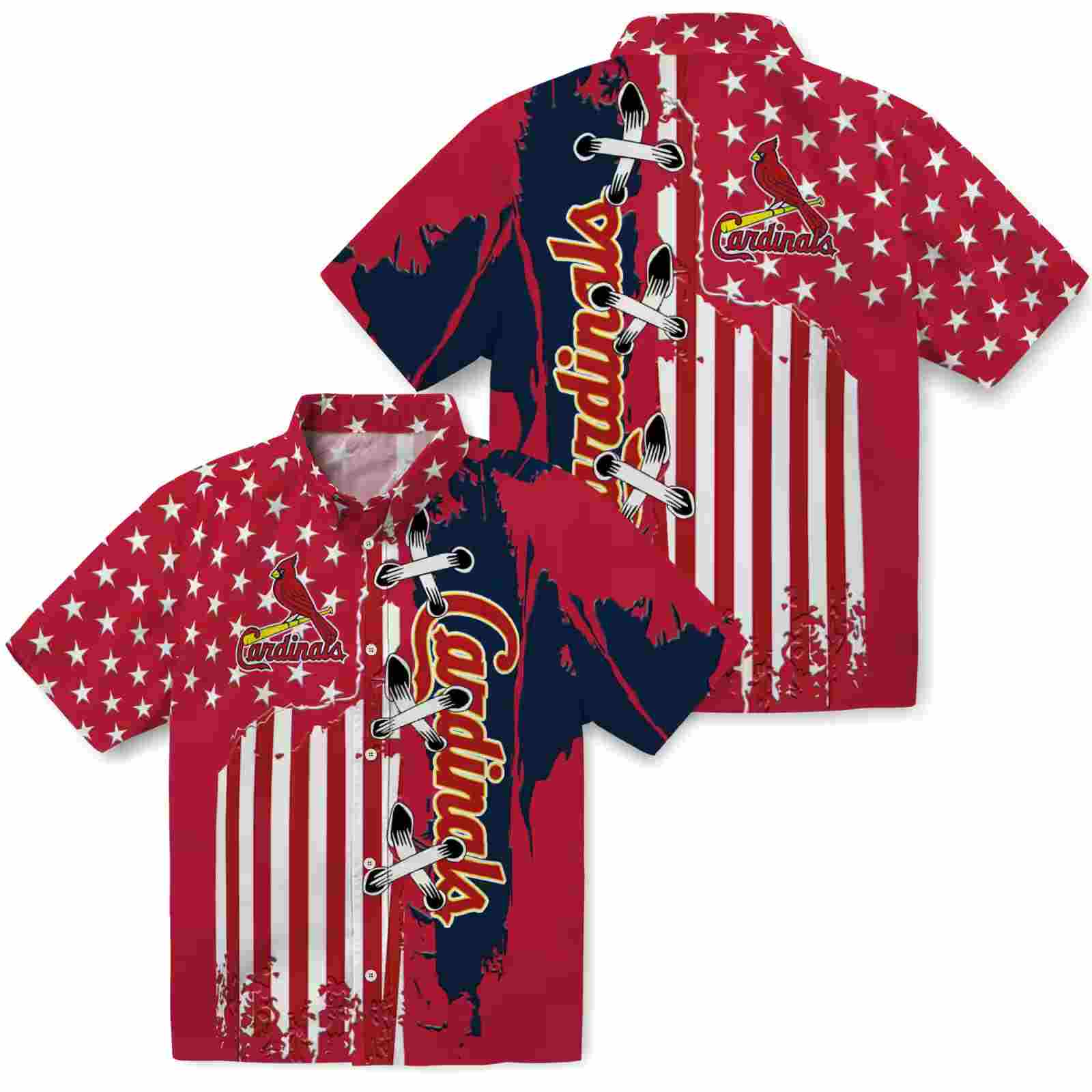 st louis cardinals stitched flag red hawaiian shirt high quality