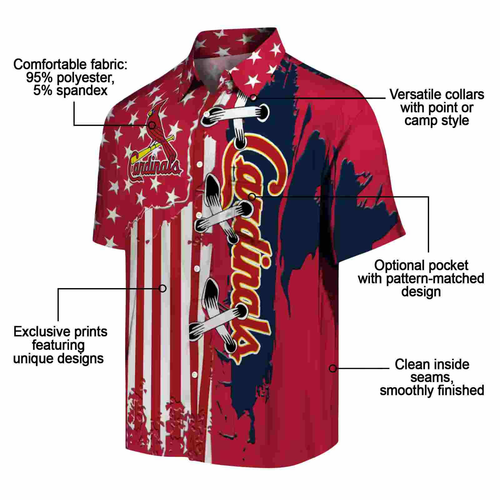 st louis cardinals stitched flag red hawaiian shirt new arrival