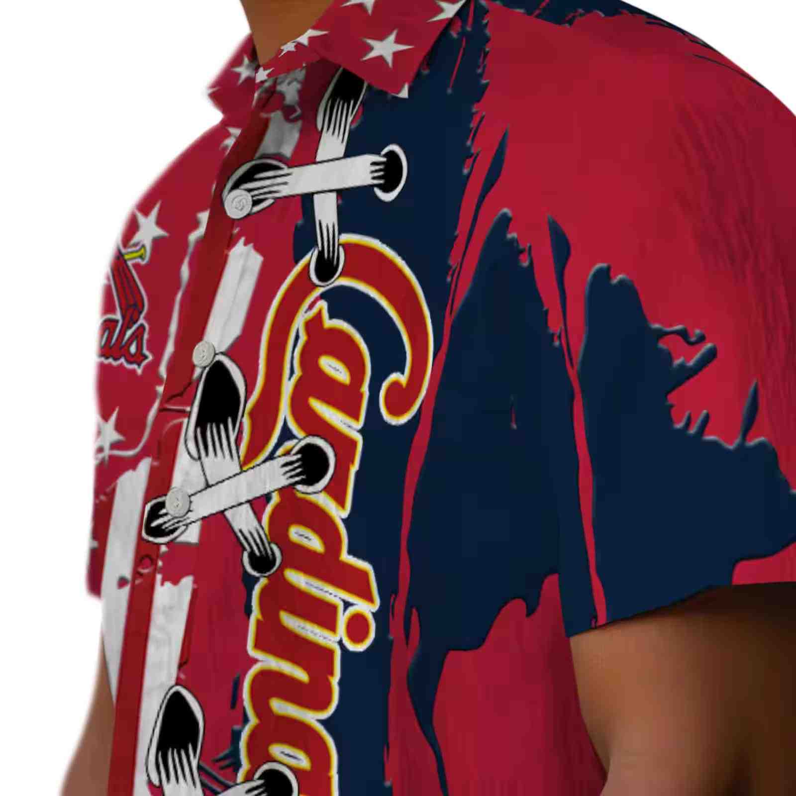 st louis cardinals stitched flag red hawaiian shirt trendy