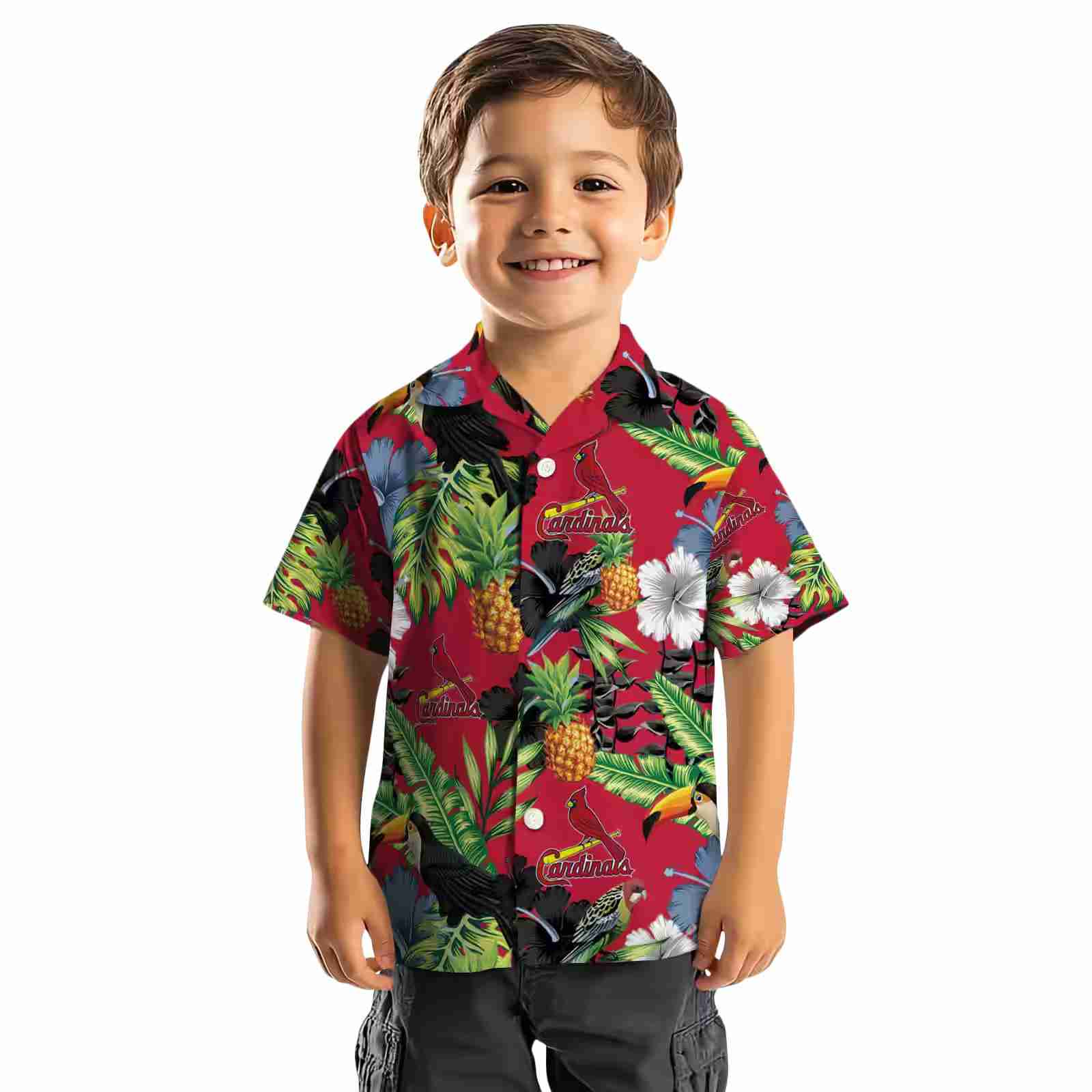 st louis cardinals toucan hibiscus pineapple red green hawaiian shirt top rated