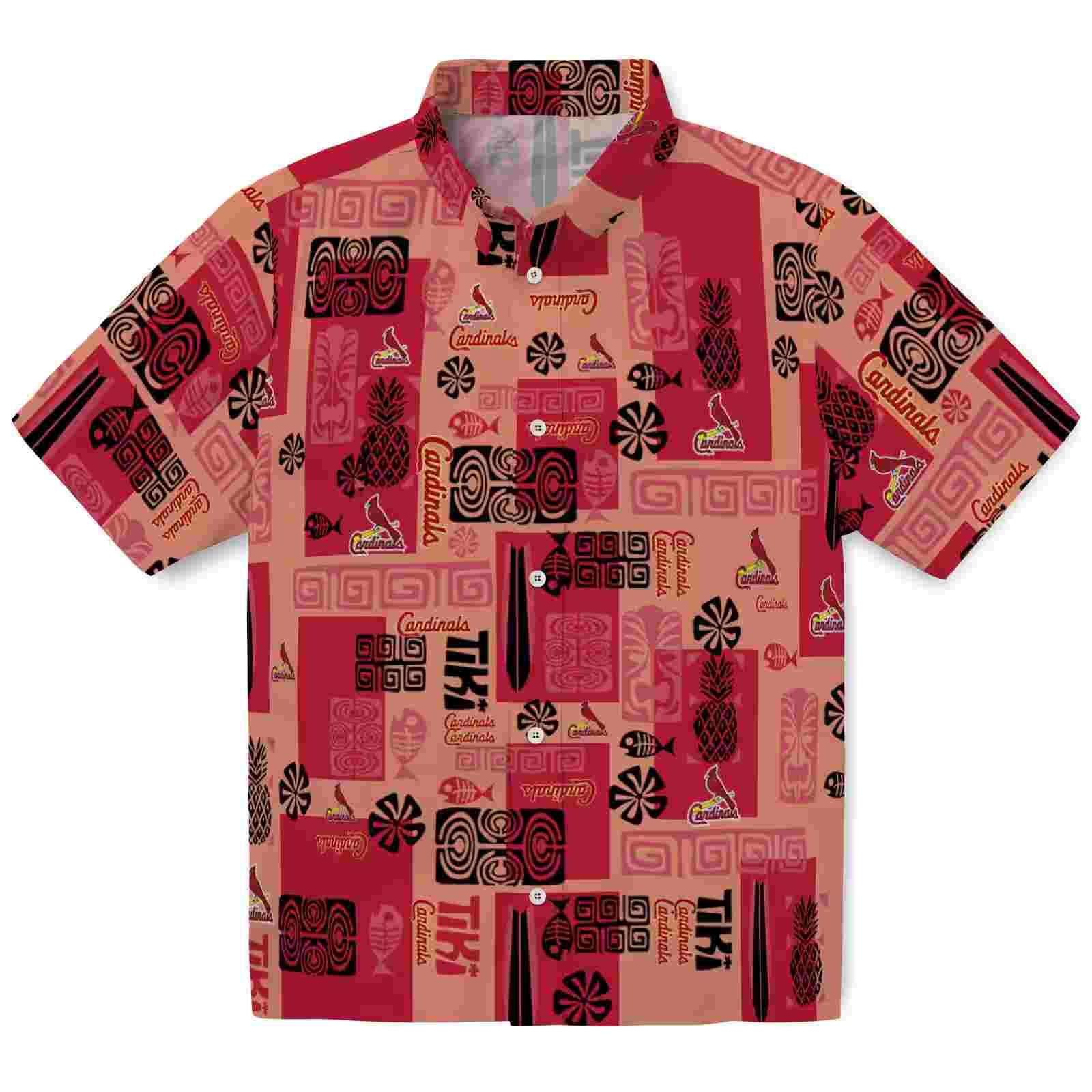 St. Louis Cardinals Tribal Symbols Red Hawaiian Shirt