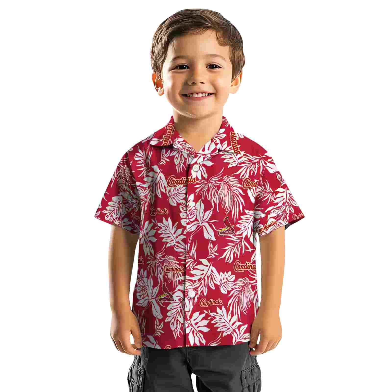 st louis cardinals tropical leaf red white hawaiian shirt top rated