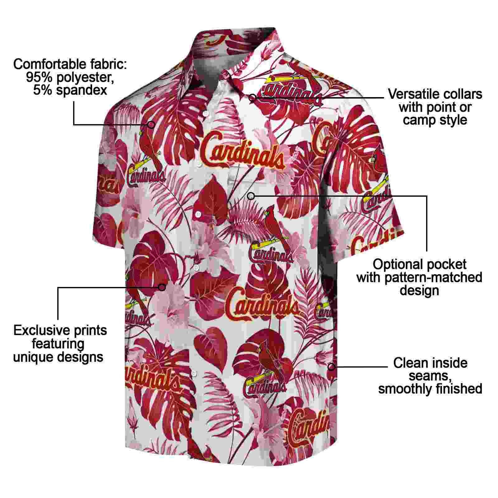 st louis cardinals tropical plants red white hawaiian shirt new arrival