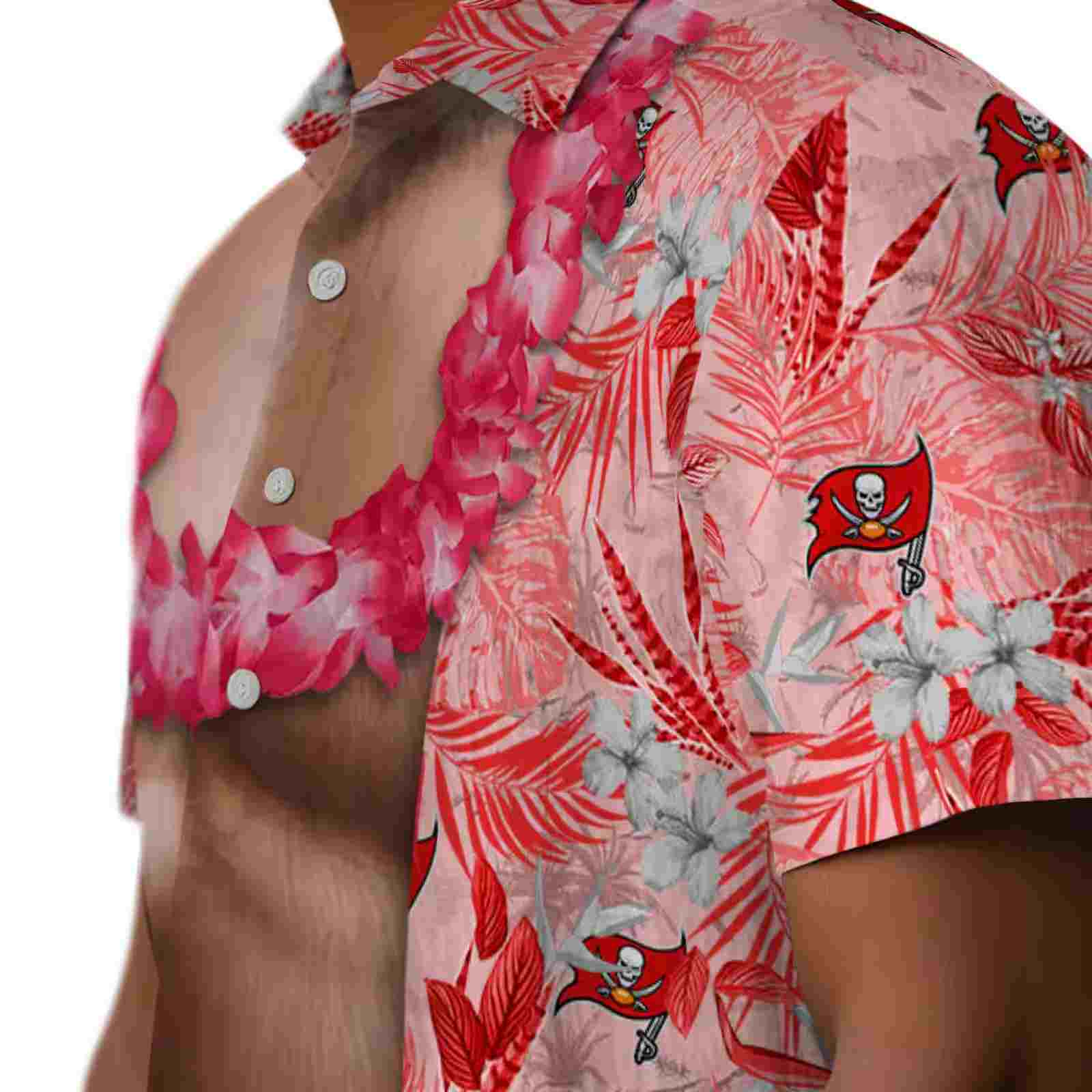 tampa bay buccaneers chest illusion red hawaiian shirt trendy