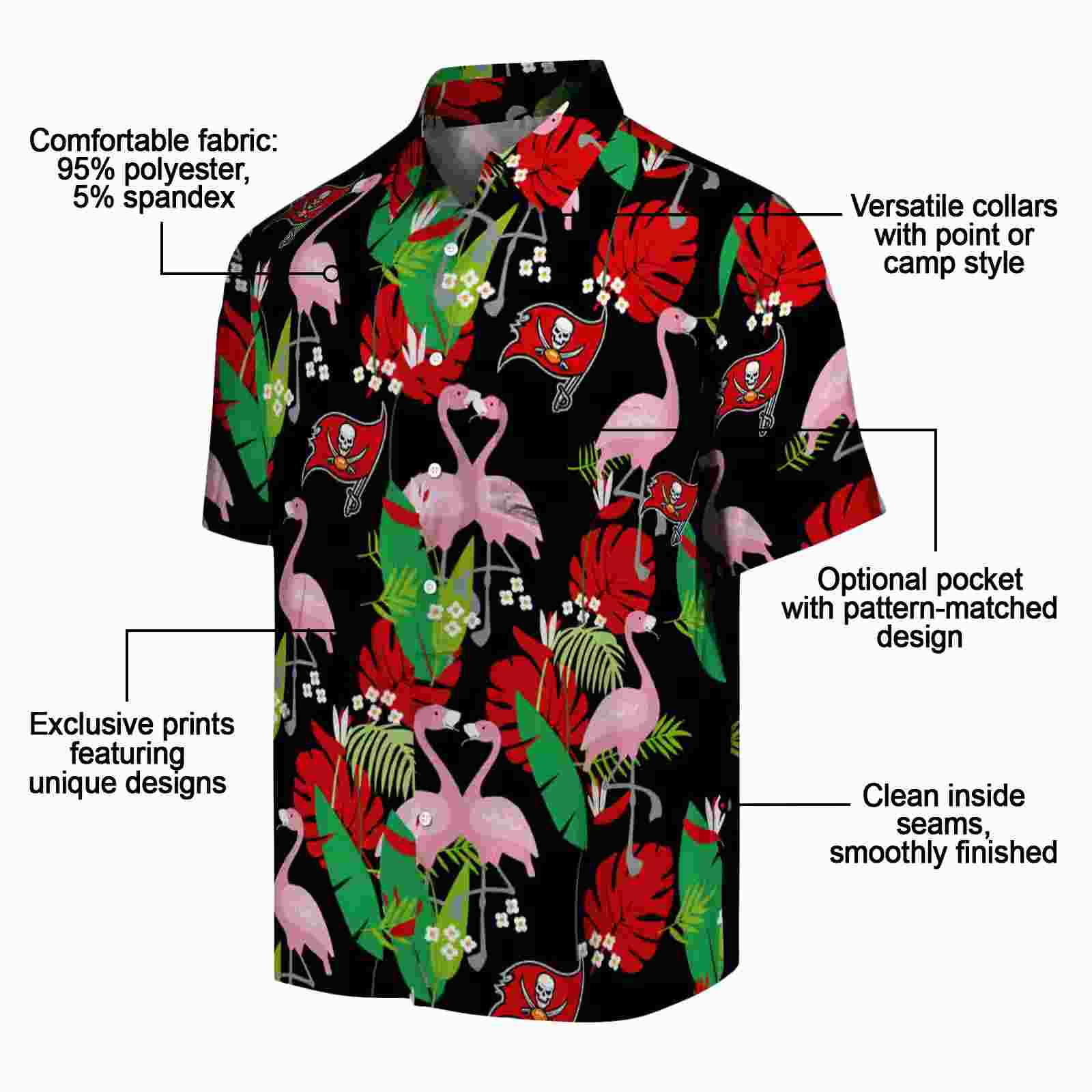 tampa bay buccaneers flamingo foliage red green hawaiian shirt new arrival