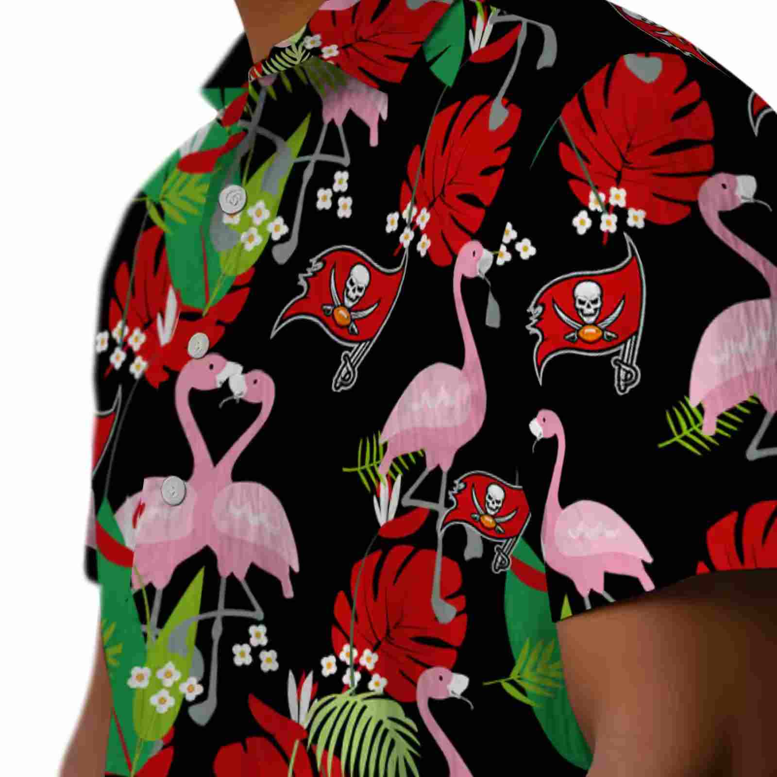 tampa bay buccaneers flamingo foliage red green hawaiian shirt trendy