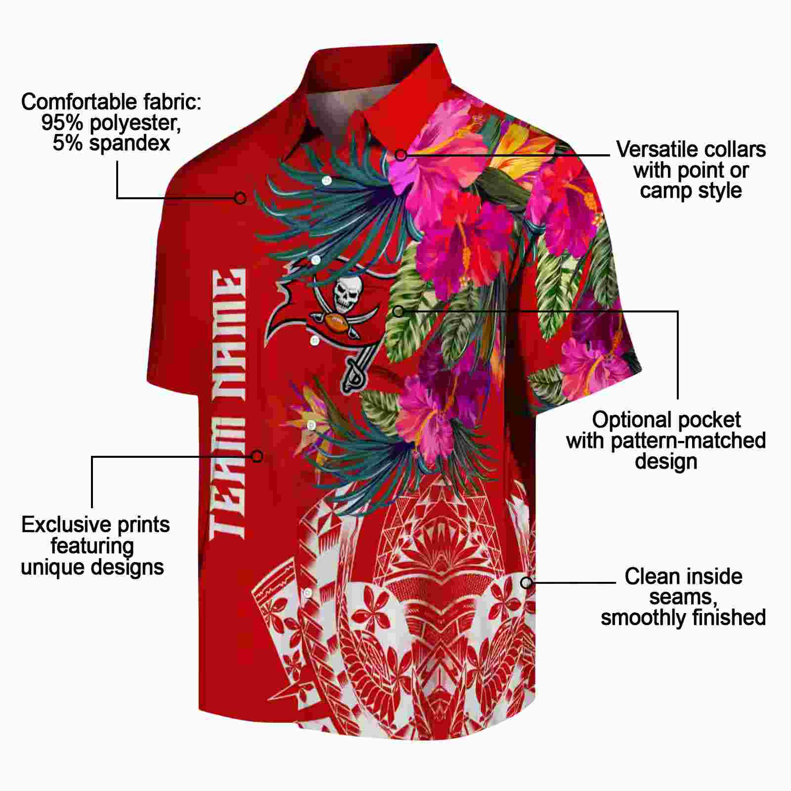 tampa bay buccaneers floral polynesian red hawaiian shirt new arrival