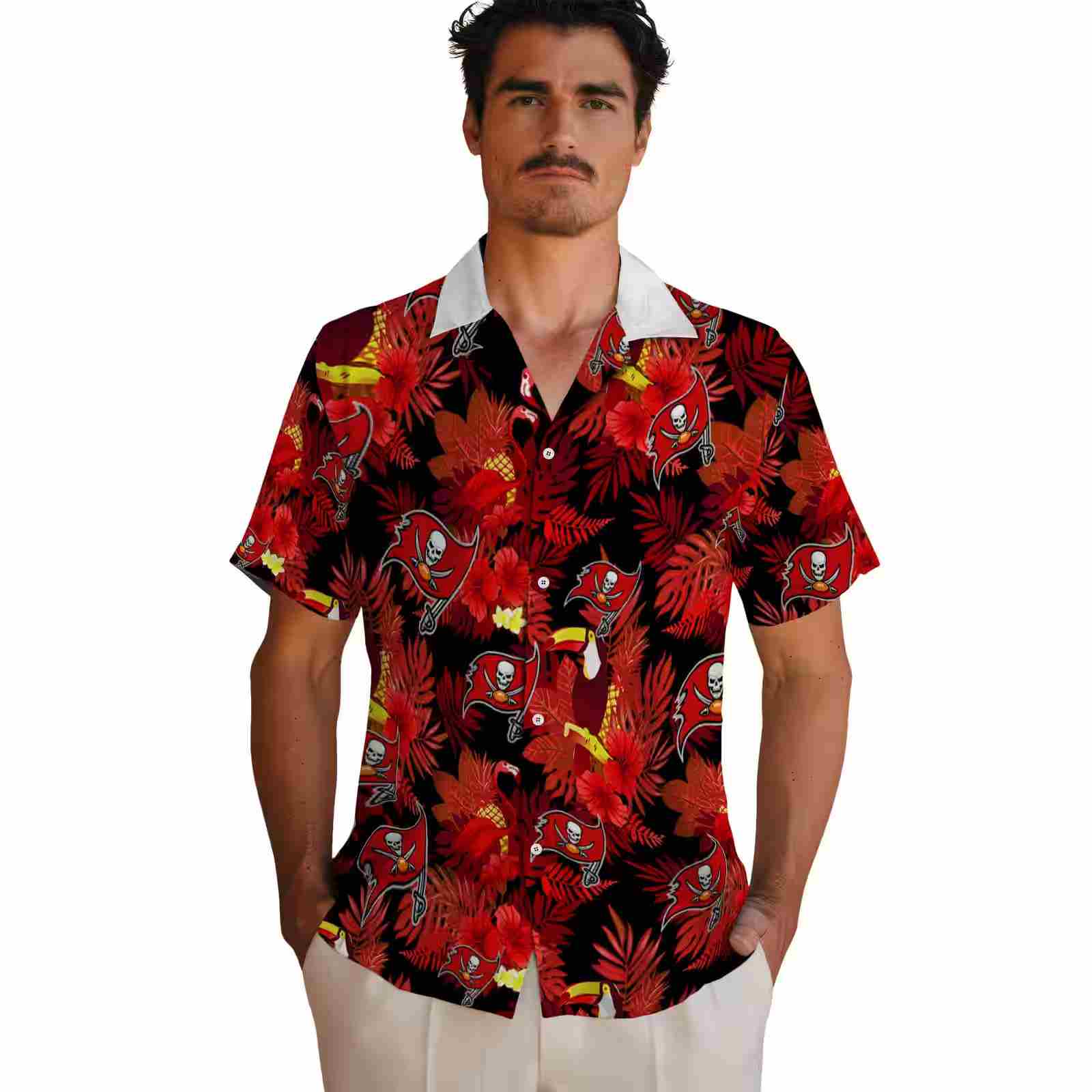 tampa bay buccaneers floral toucan red hawaiian shirt fashion forward